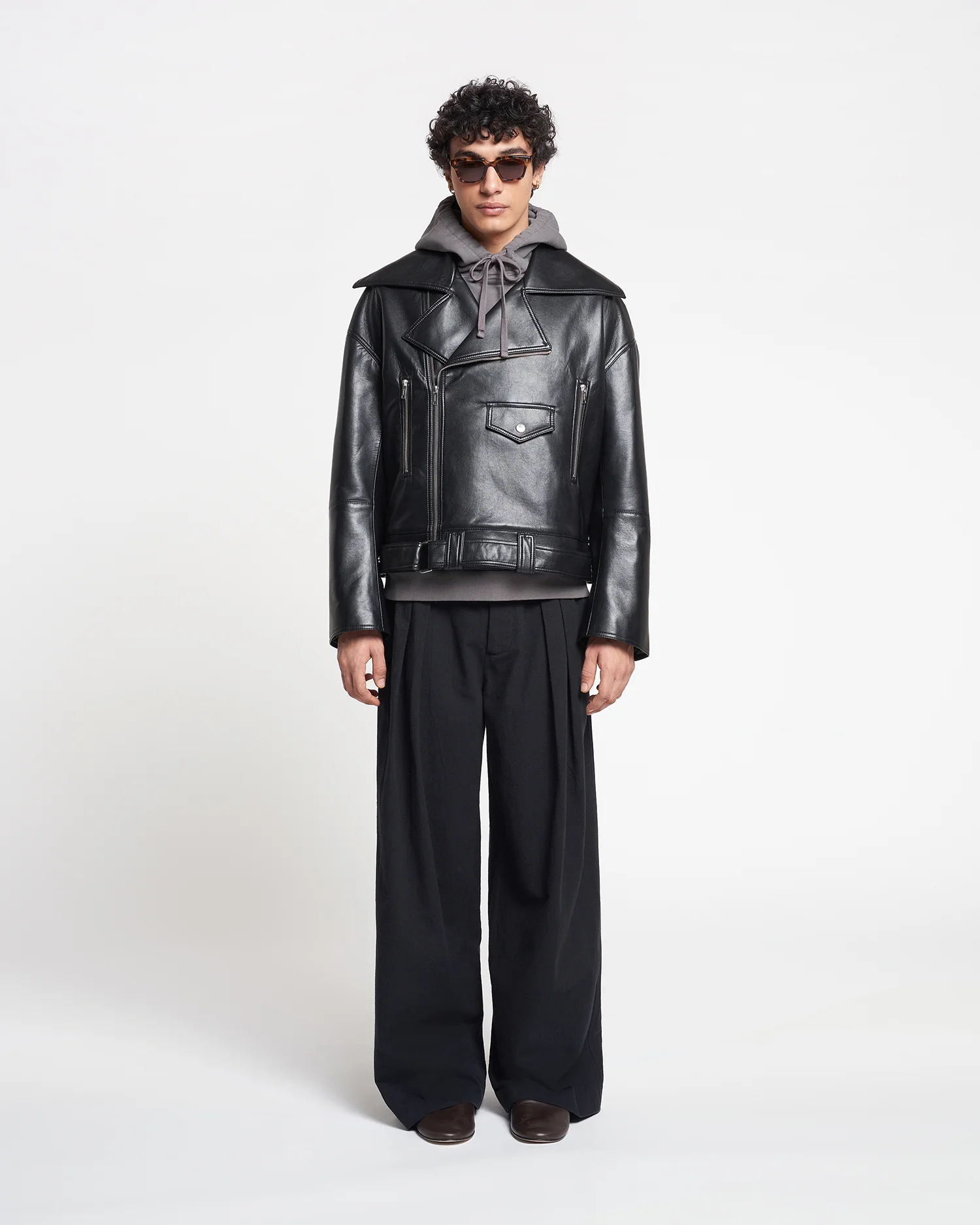 Berti - Regenerated leather jacket - Black - Image 3