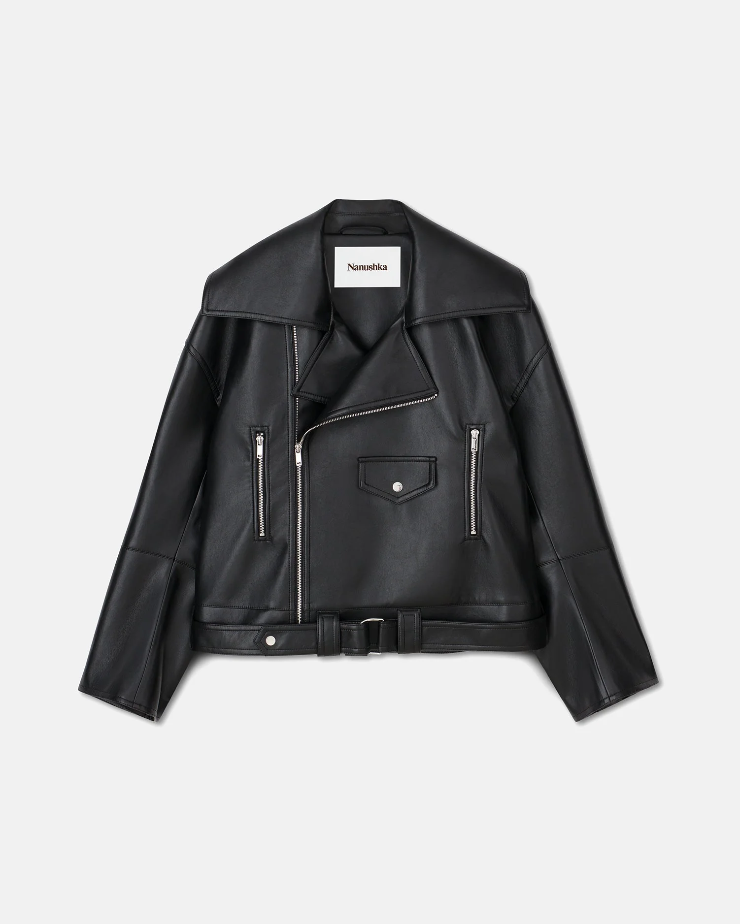 Berti - Regenerated leather jacket - Black - Image 5