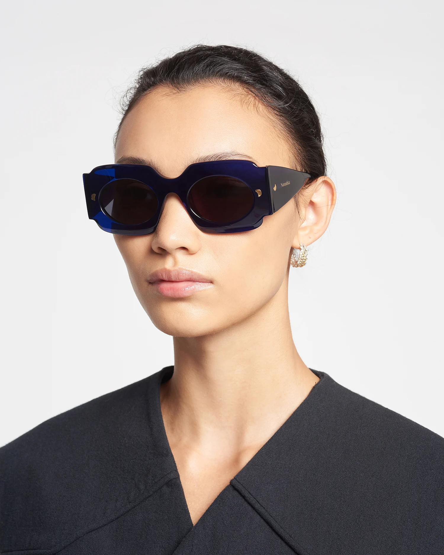 Cathi - Bio-Plastic Square-Frame Sunglasses - Navy - Image 4