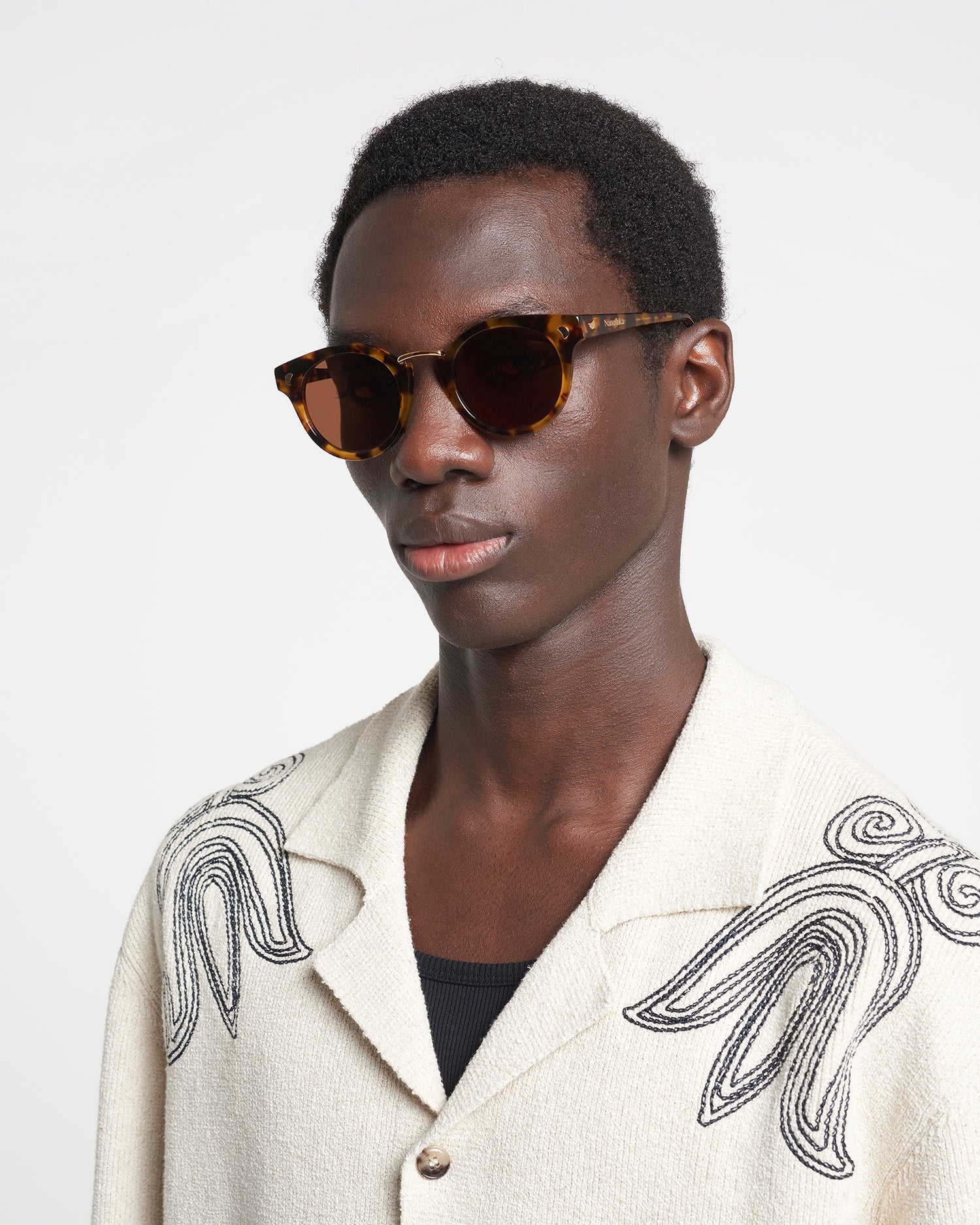 Duy - Bio-Plastic Round-Frame Sunglasses - Dark Amber - Image 5