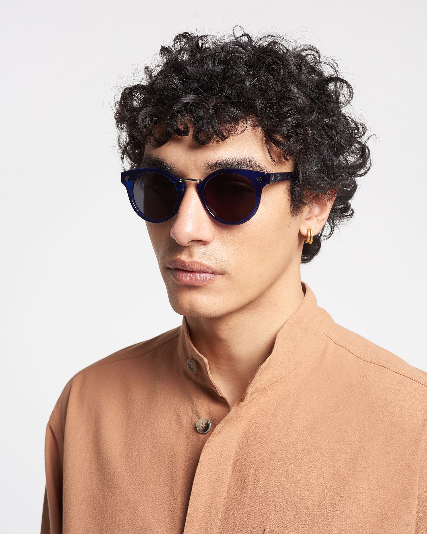 Duy - Bio-Plastic Round-Frame Sunglasses - Navy - Image 4