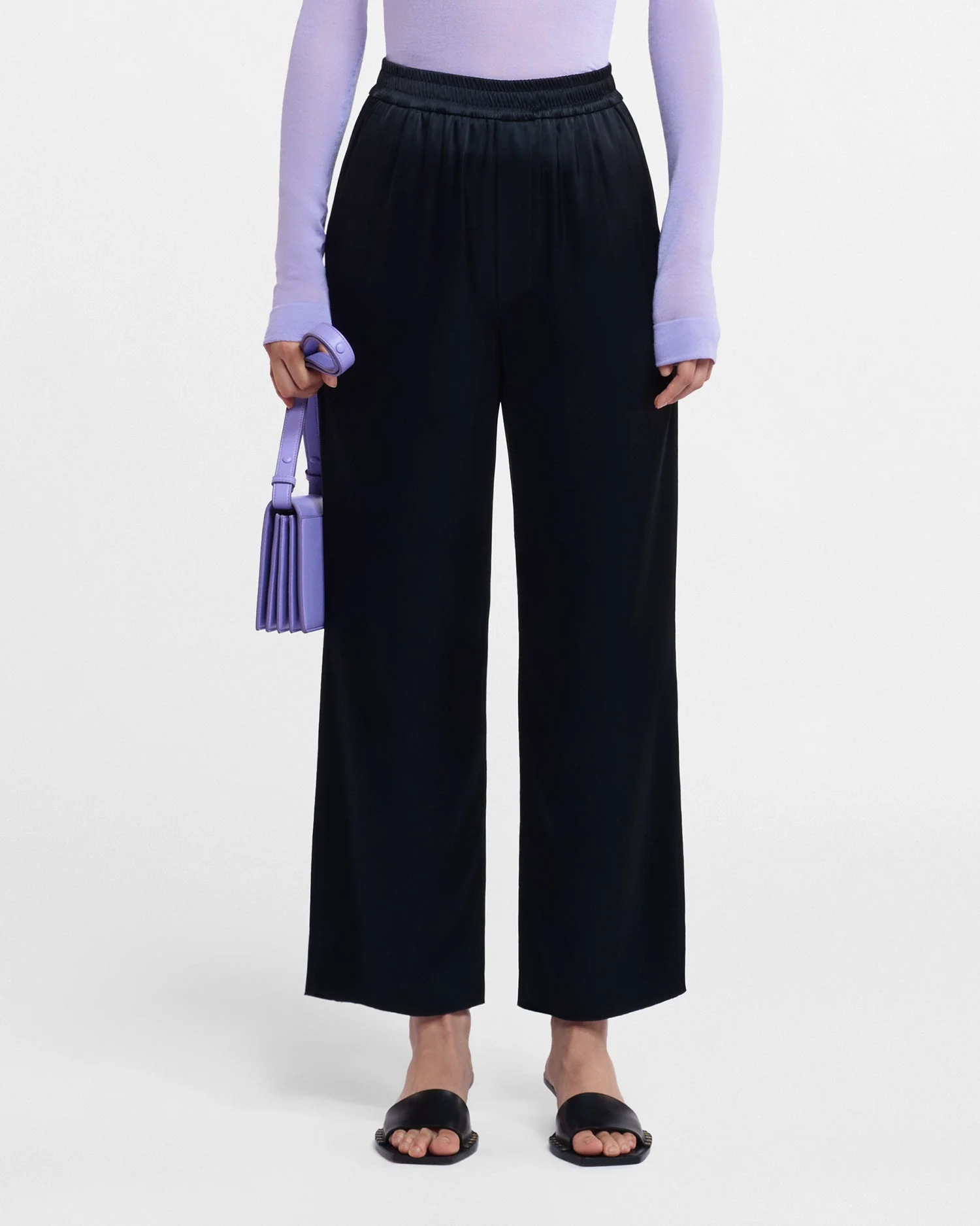 Odessa - Slip Satin Pants - Black - Image 3