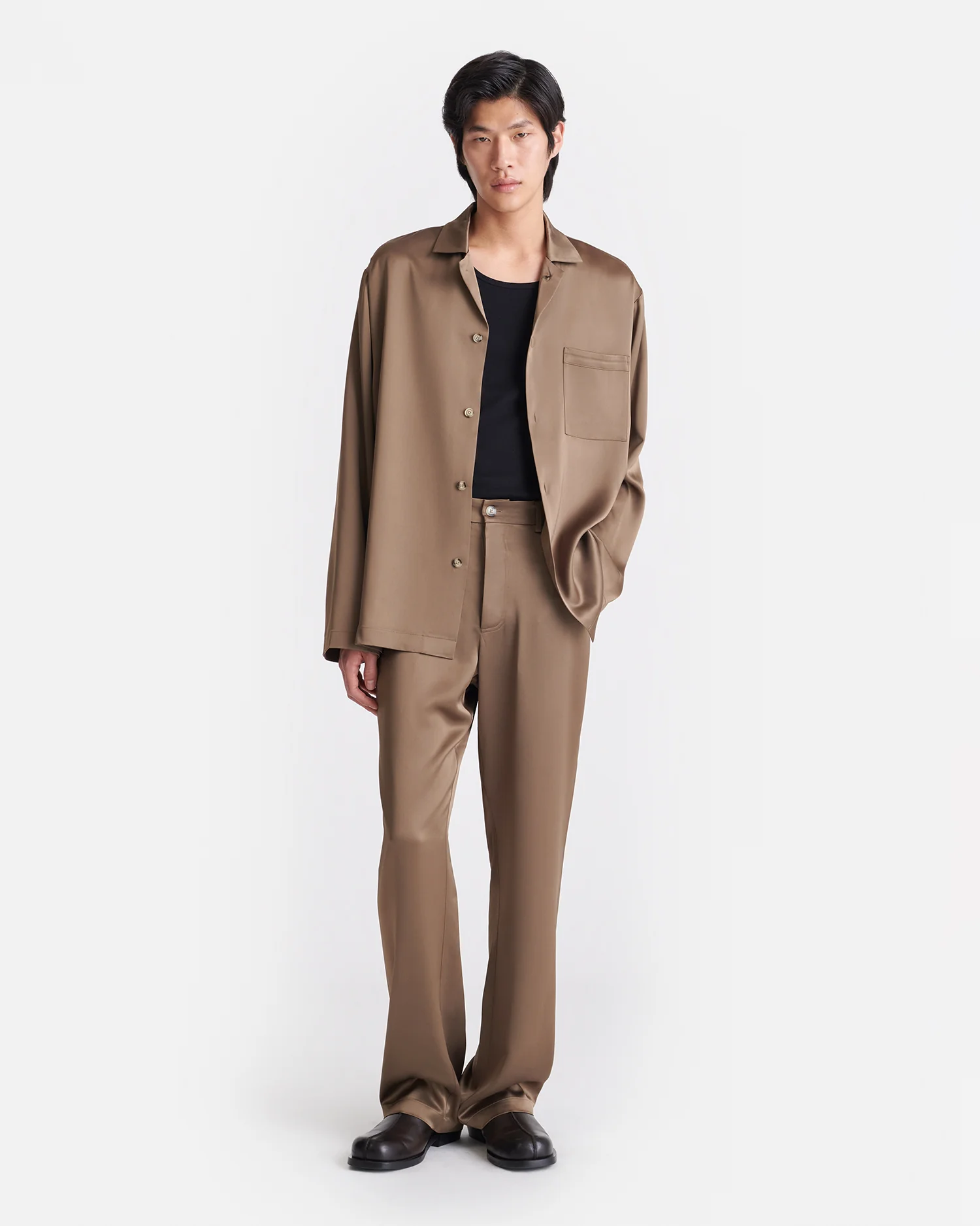 Macen - Slip Satin Trousers - Coffee Bean - Image 2