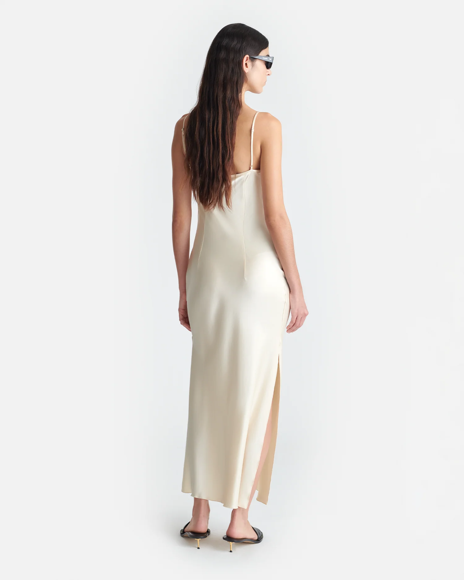 Macia - Slip Satin Dress - Creme - Image 2