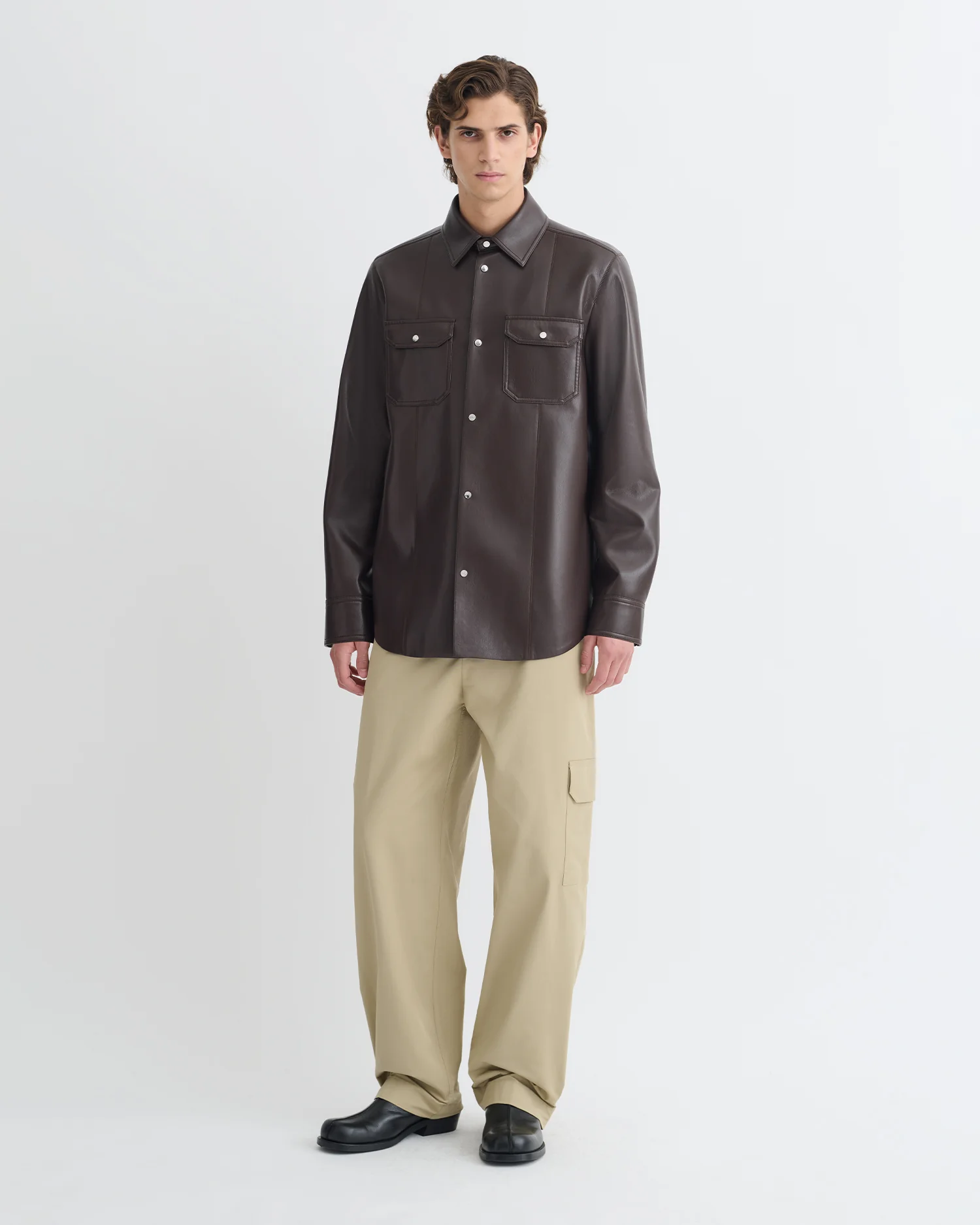Braylo - Okobor™ Alt-Leather Shirt - Coffee Ground - Image 4