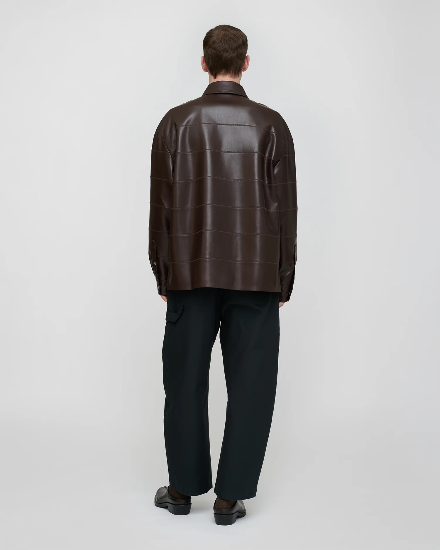 Mateo - Okobor™ Alt-Leather Polo Shirt - Coffee Ground - Image 3