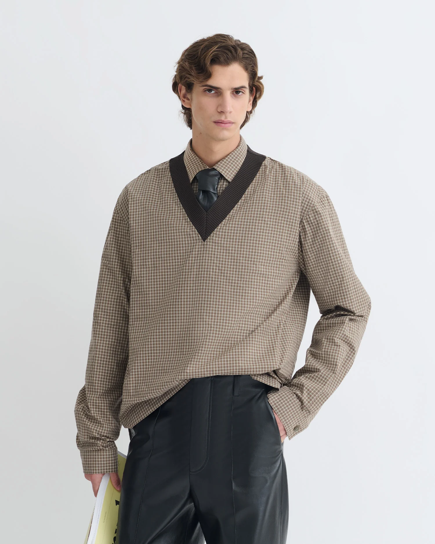 Jahan - V-neck top - Brown/Creme - Image 2