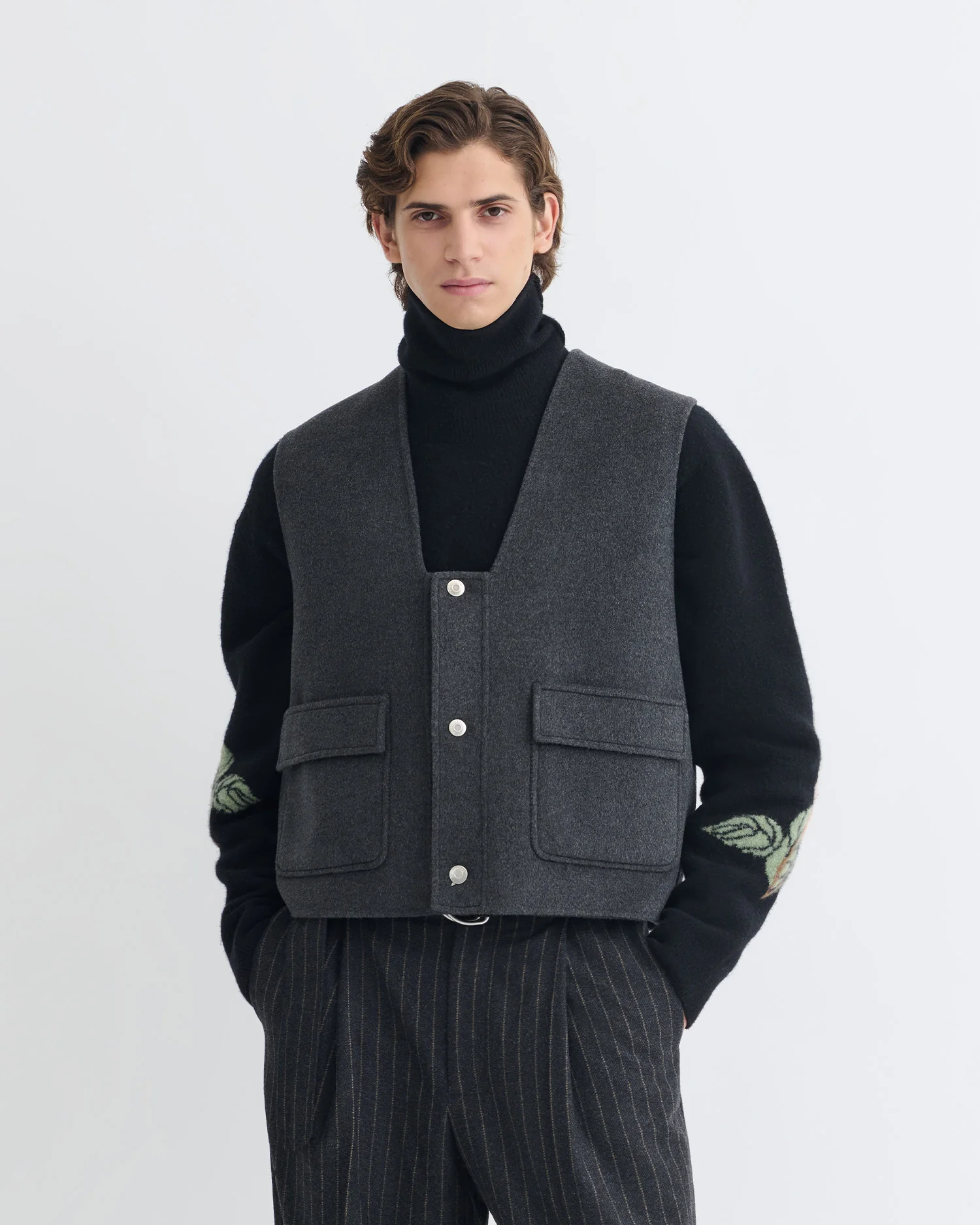 Mykel - Cropped vest - Grey Melange