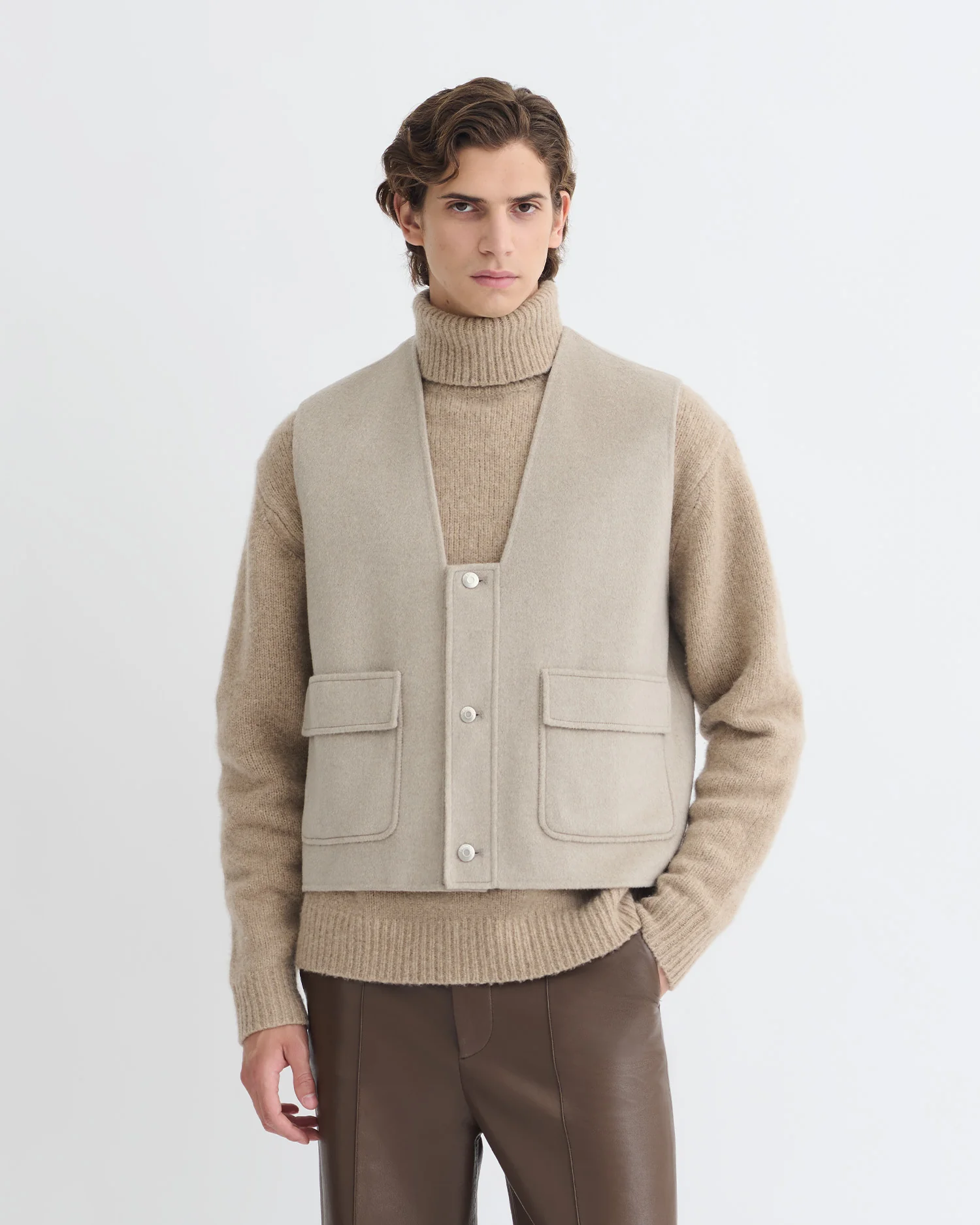 Mykel - Cropped vest - Stone - Image 2