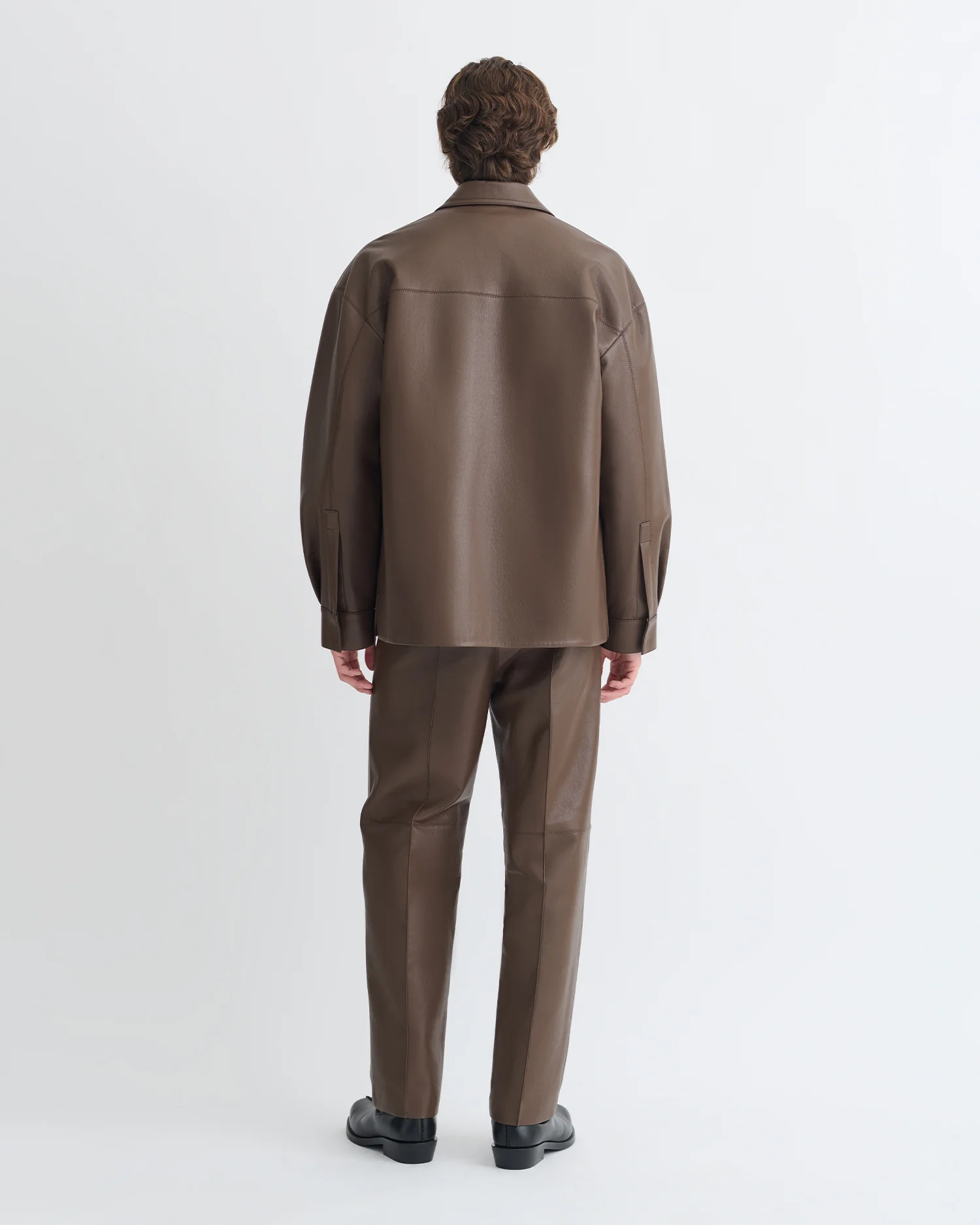 Chasin - Regenerated Leather Shirt Jacket - Chocolate - Image 5
