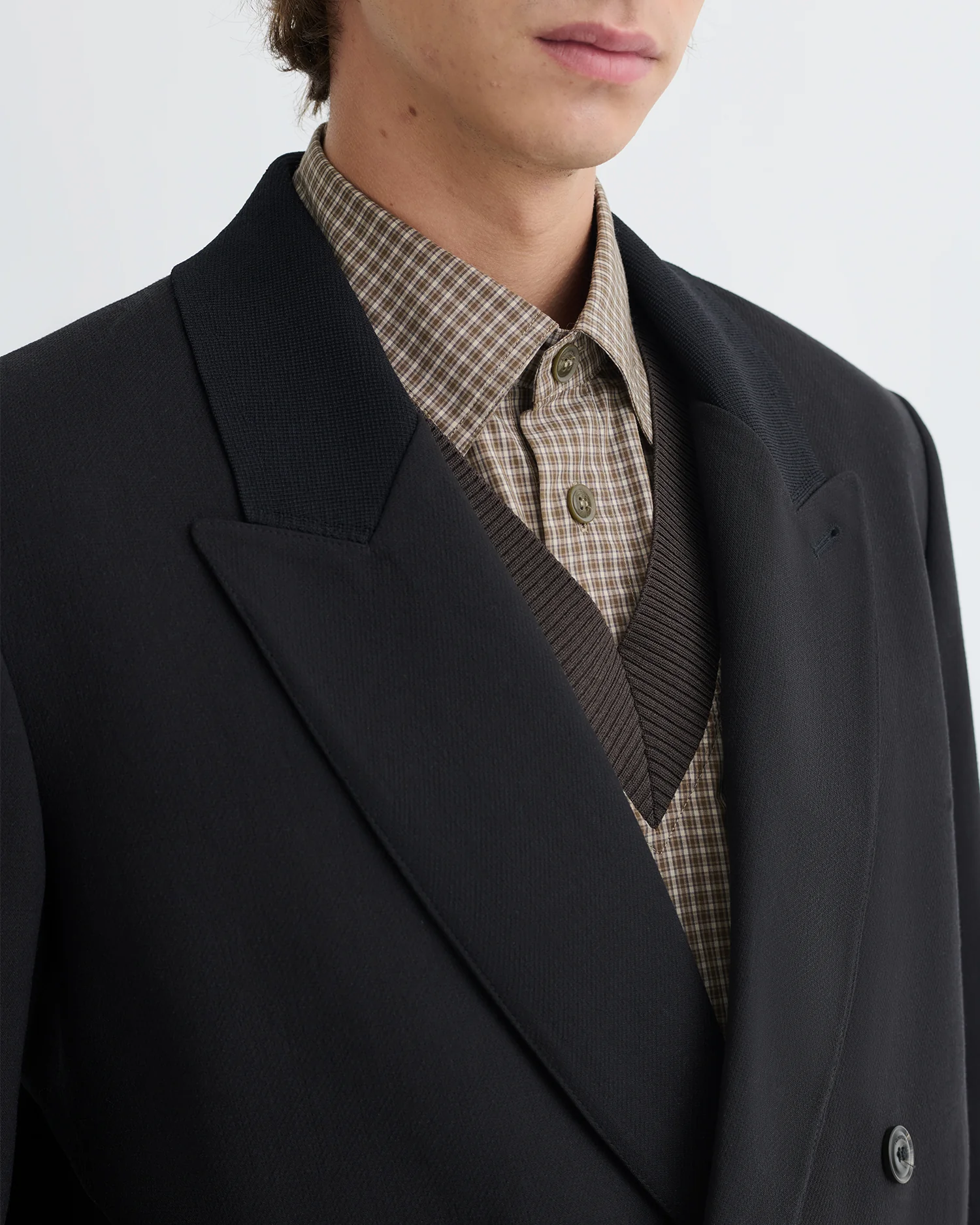 Anselm - Double-Breasted Crepe Twill Blazer - Black - Image 4