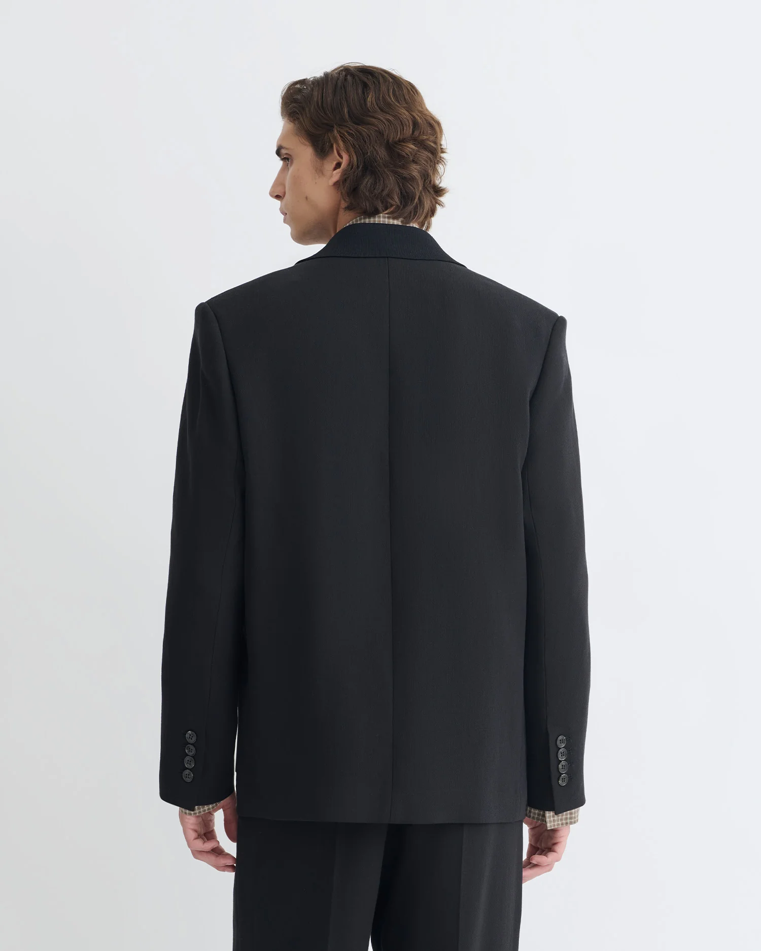Anselm - Double-Breasted Crepe Twill Blazer - Black - Image 5