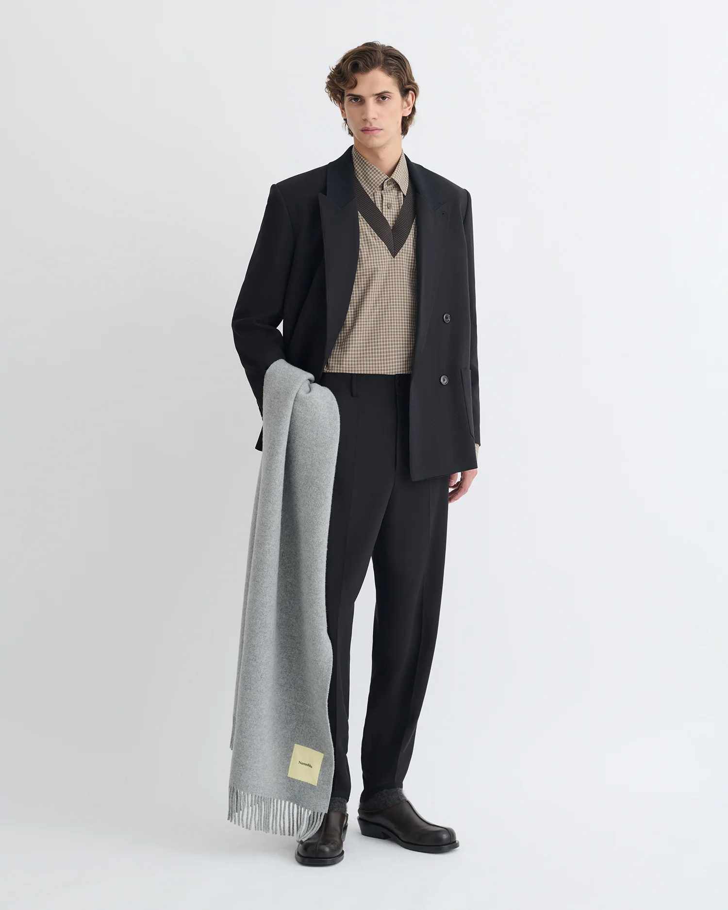 Anselm - Double-Breasted Crepe Twill Blazer - Black - Image 6
