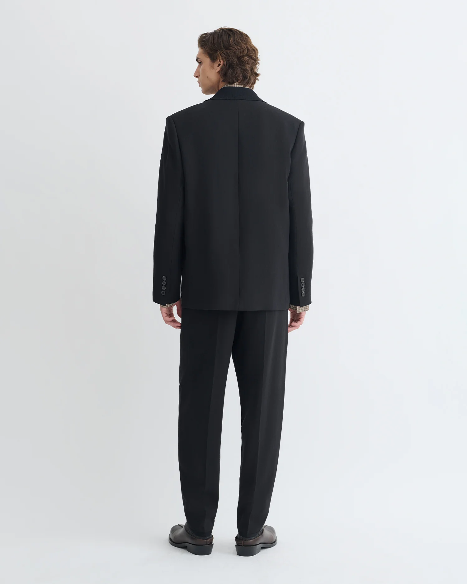 Anselm - Double-Breasted Crepe Twill Blazer - Black - Image 8