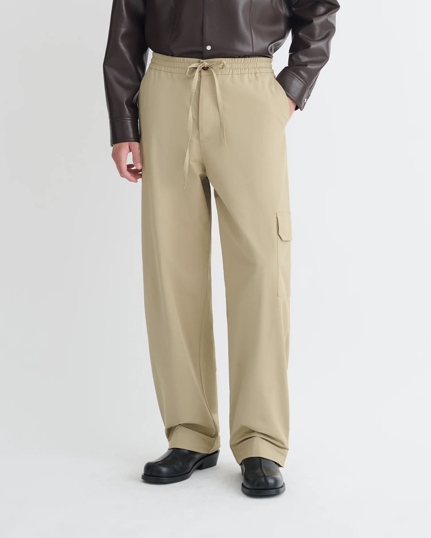 Navid - Tech Twill Balloon-Leg Pants - Pebble - Image 2