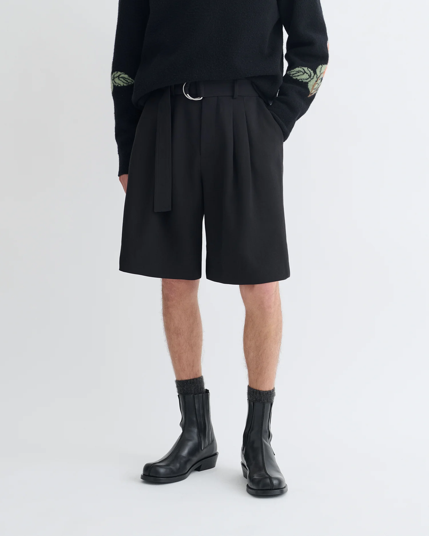 Derulo - Tailored Crepe Twill Shorts - Black - Image 3