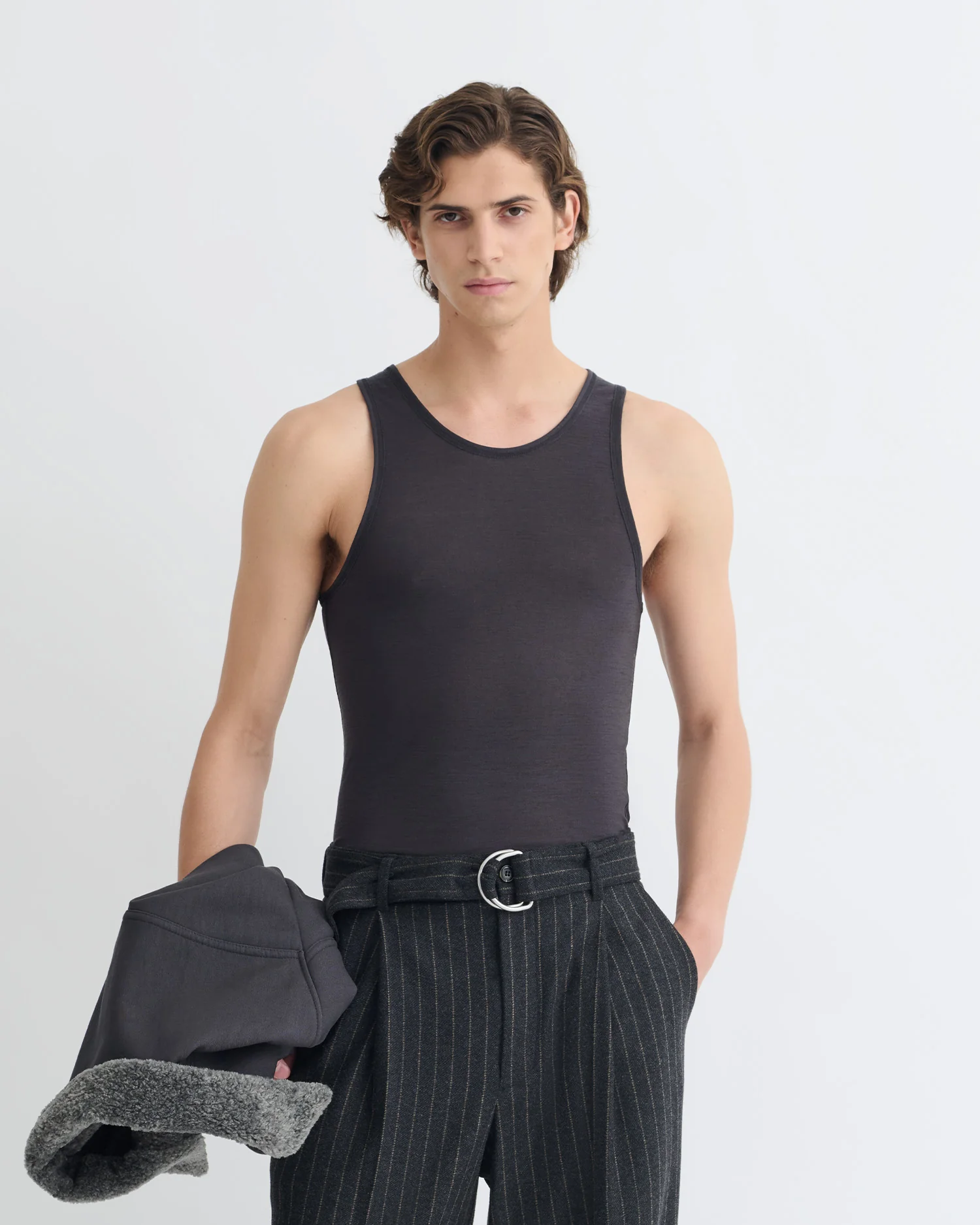 Jahi - Melange Wool Jersey Tank Top - Grey Melange