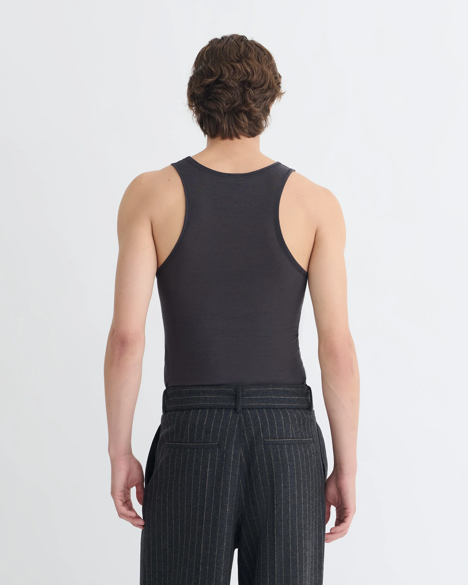 Jahi - Melange Wool Jersey Tank Top - Grey Melange - Image 2