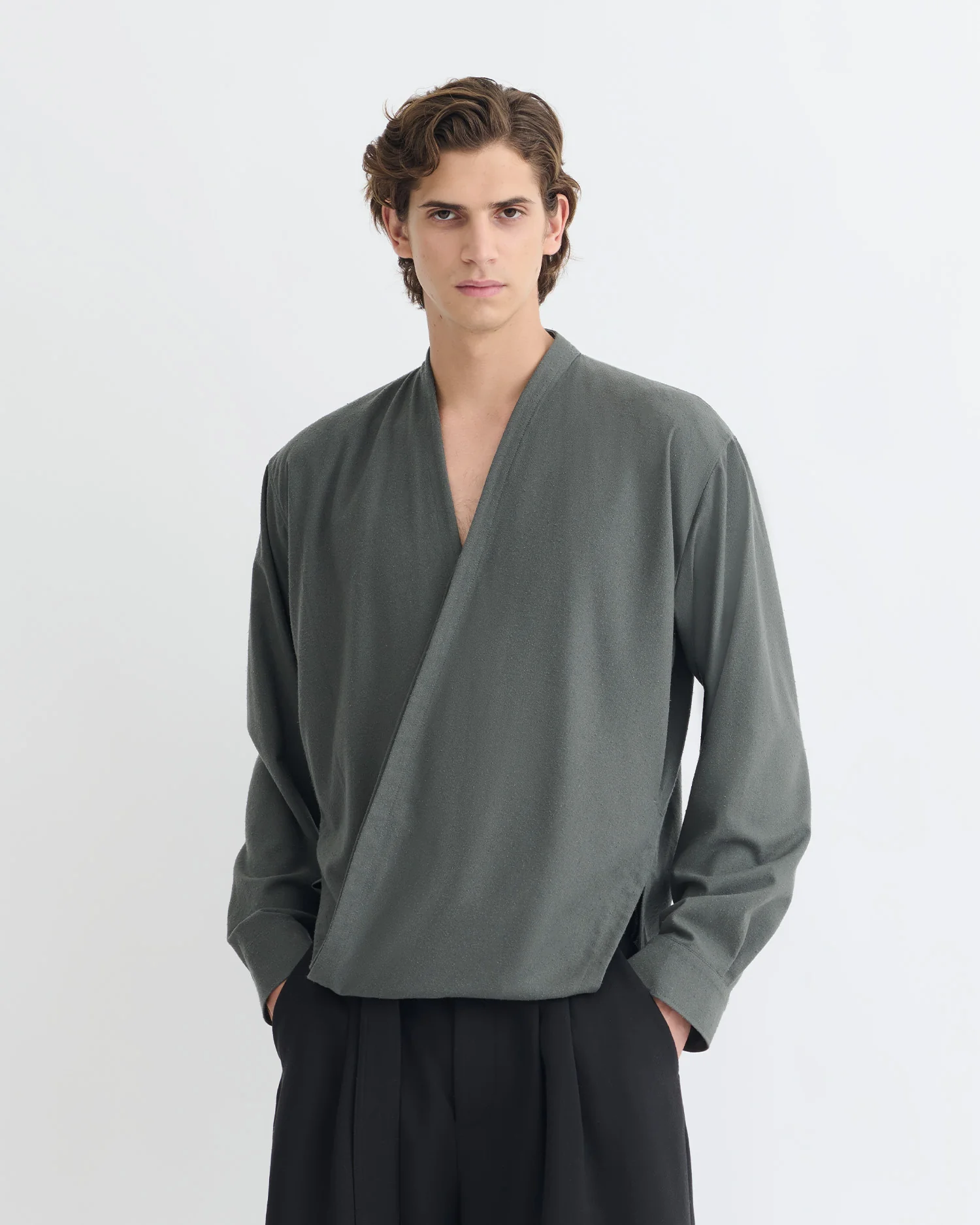 Yorick - Wrap shirt - Dark Grey