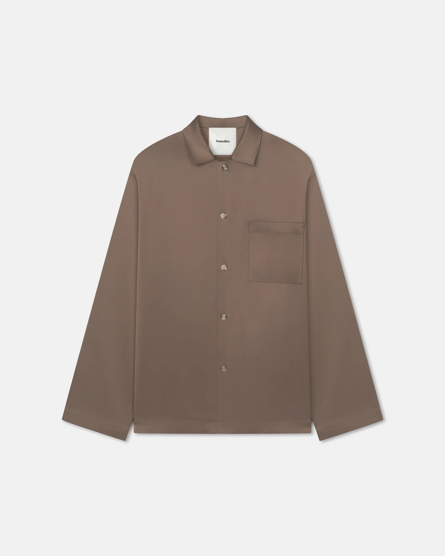 Jelmer - Slip Satin Shirt - Coffee Bean - Image 4