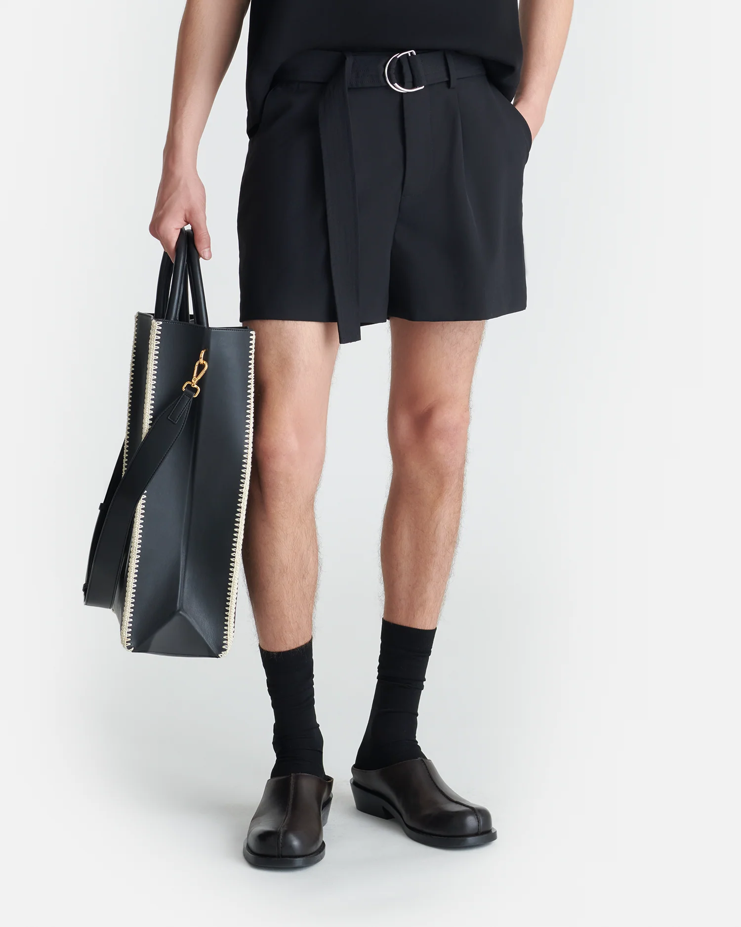 Ollie - Belted Shorts - Black - Image 3