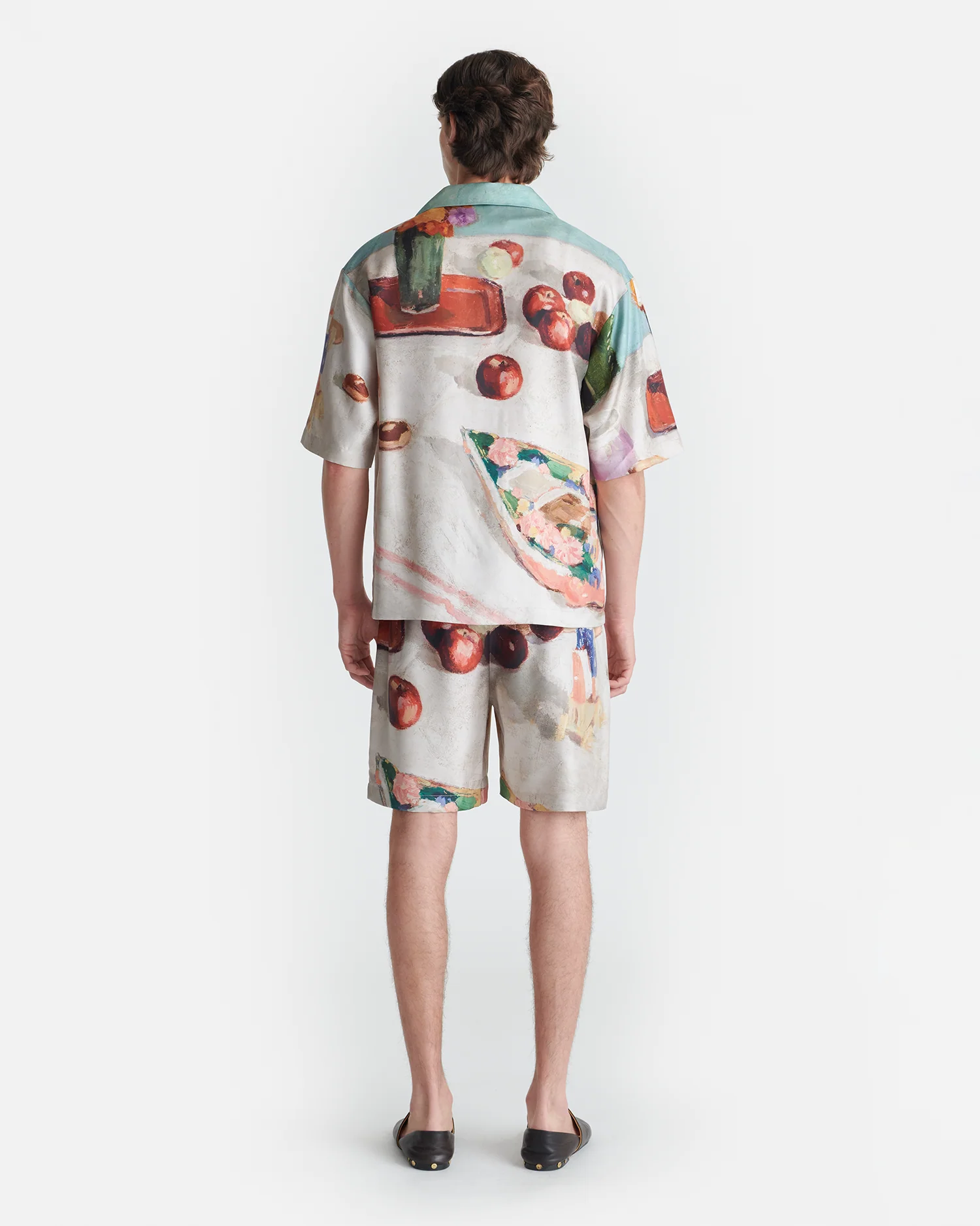 Doxxi - Printed Silk Twill Shorts - Gingerbread Heart - Image 3