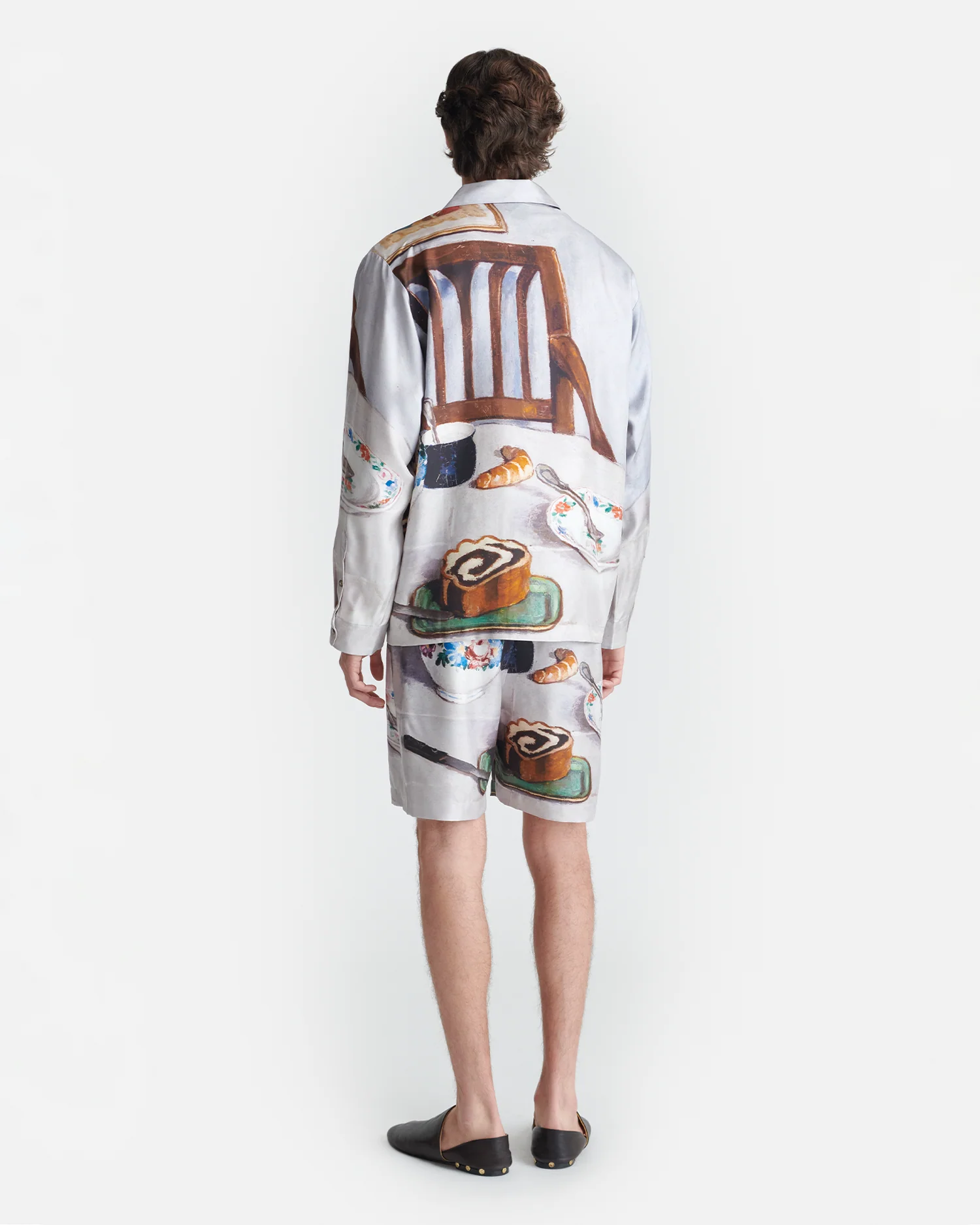 Doxxi - Printed Silk Twill Shorts - Poppyseed Cake - Image 3