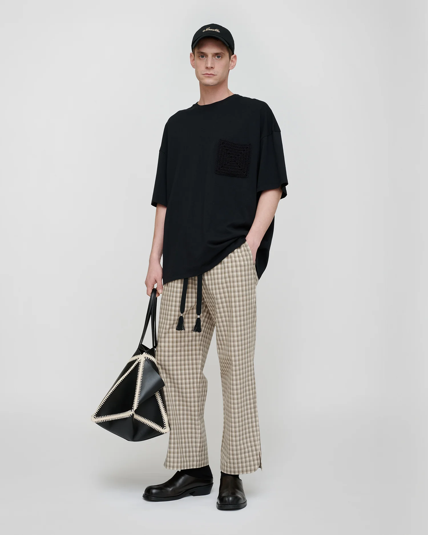 Alwin - Drawstring pants - Creme/Grey - Image 2
