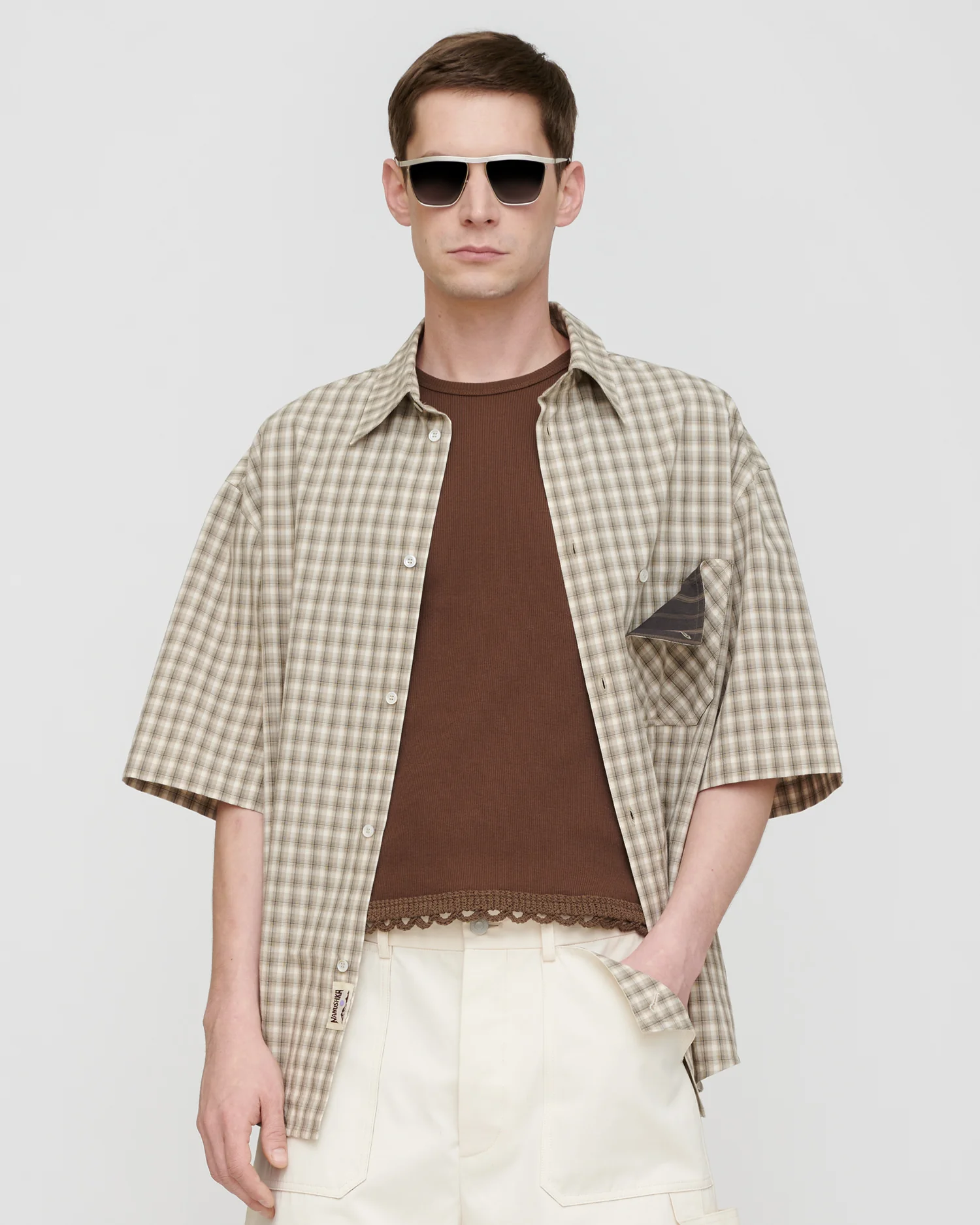 Nahui - Shirt - Creme/Grey