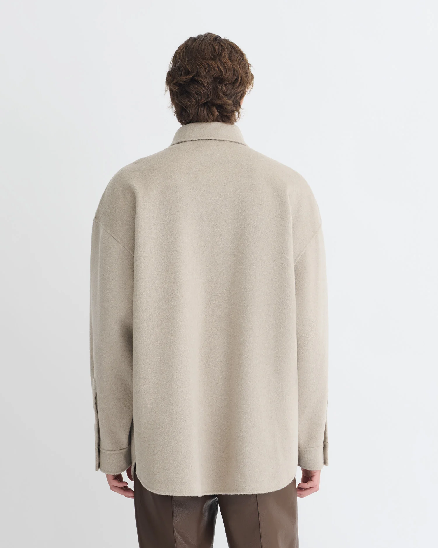 Martin - Double Wool Overshirt - Stone - Image 5