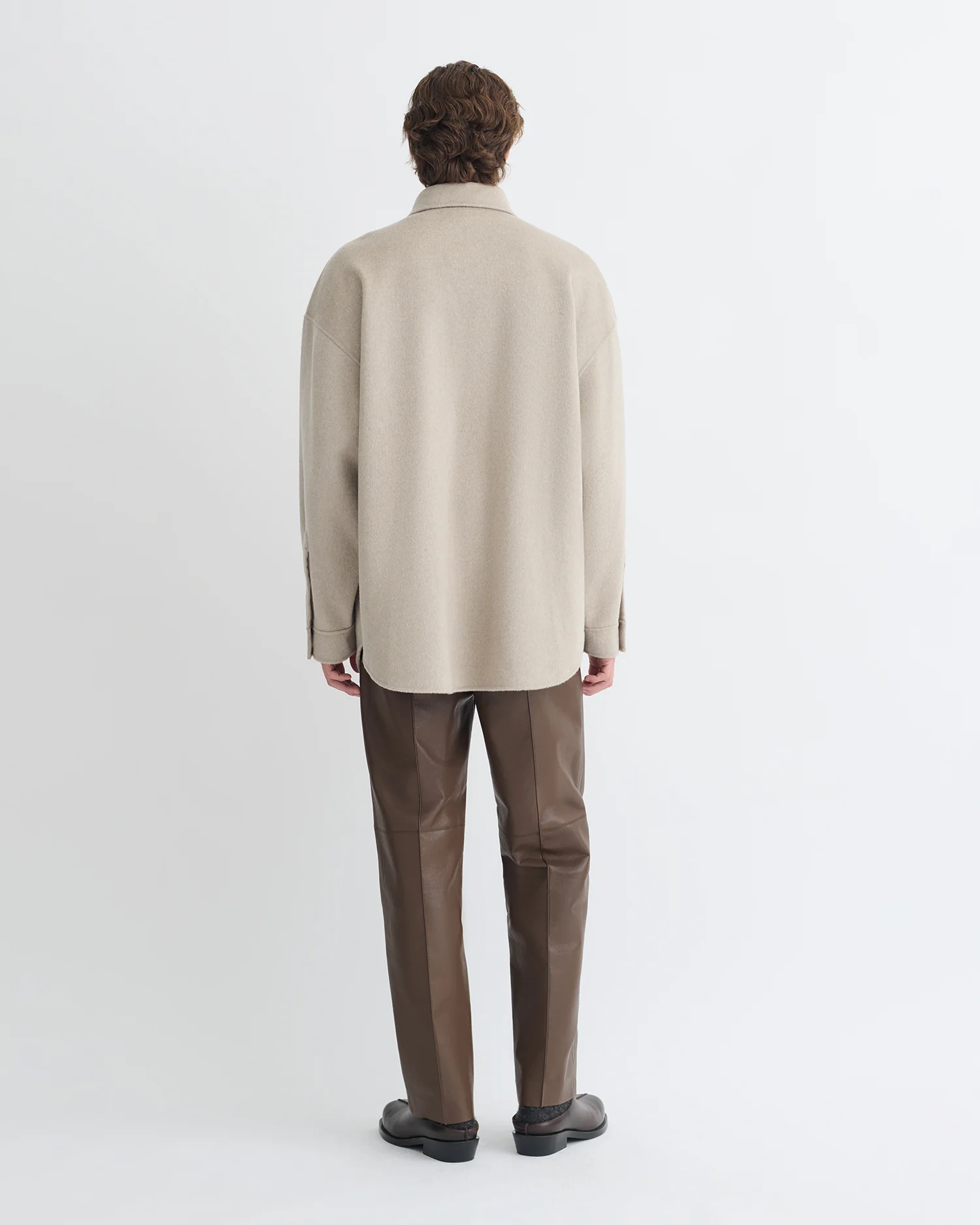 Martin - Double Wool Overshirt - Stone - Image 9