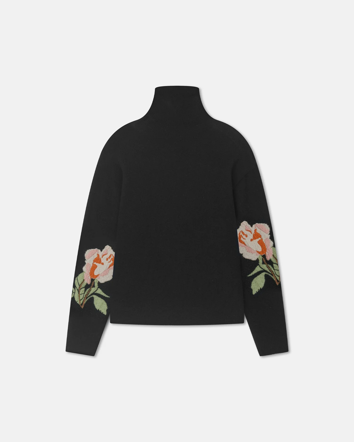 Frannie - Turtleneck Sweater - Black/Roses - Image 2