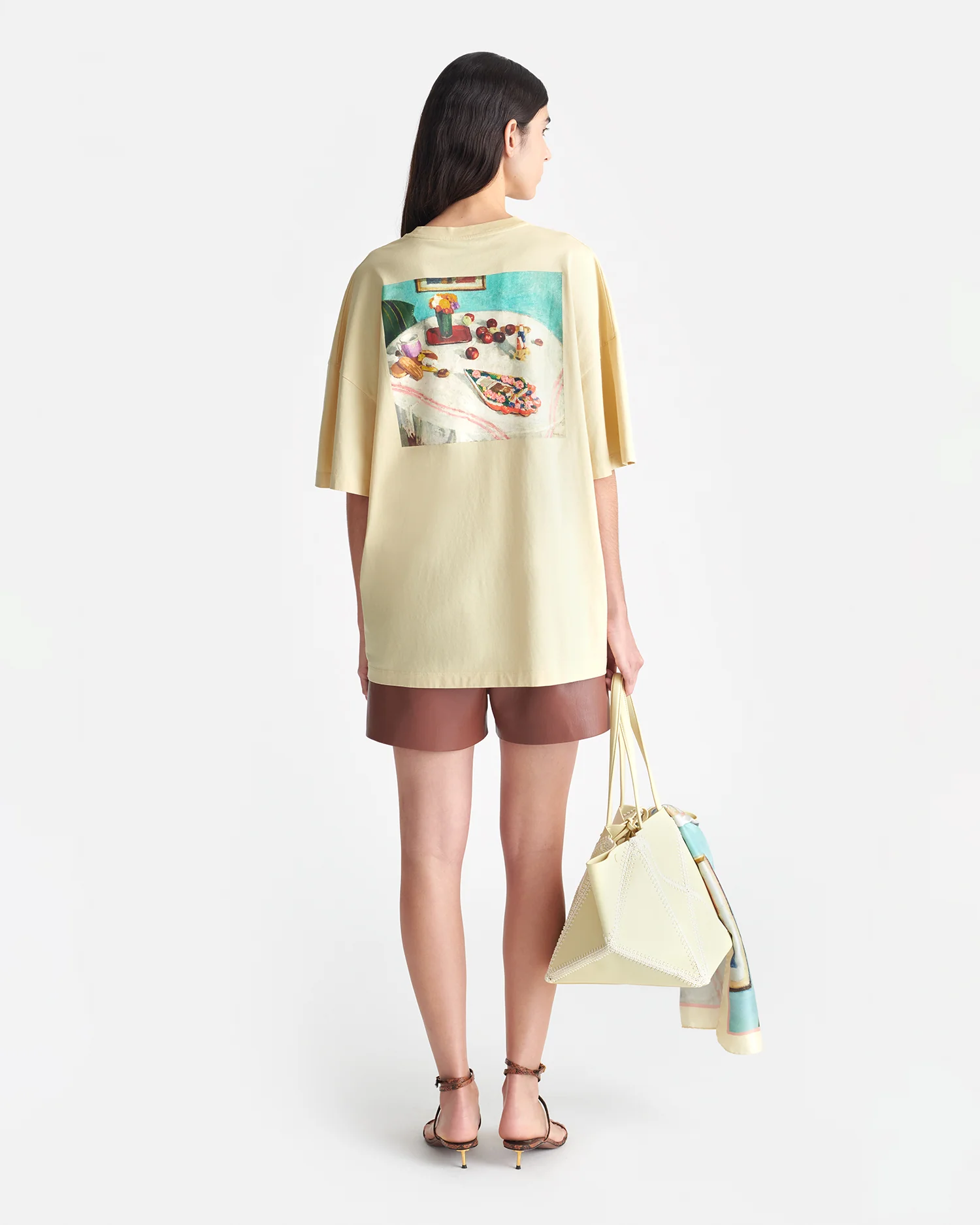 Wren - Printed Cotton-Jersey T-Shirt - Creme/Gingerbread Heart - Image 7