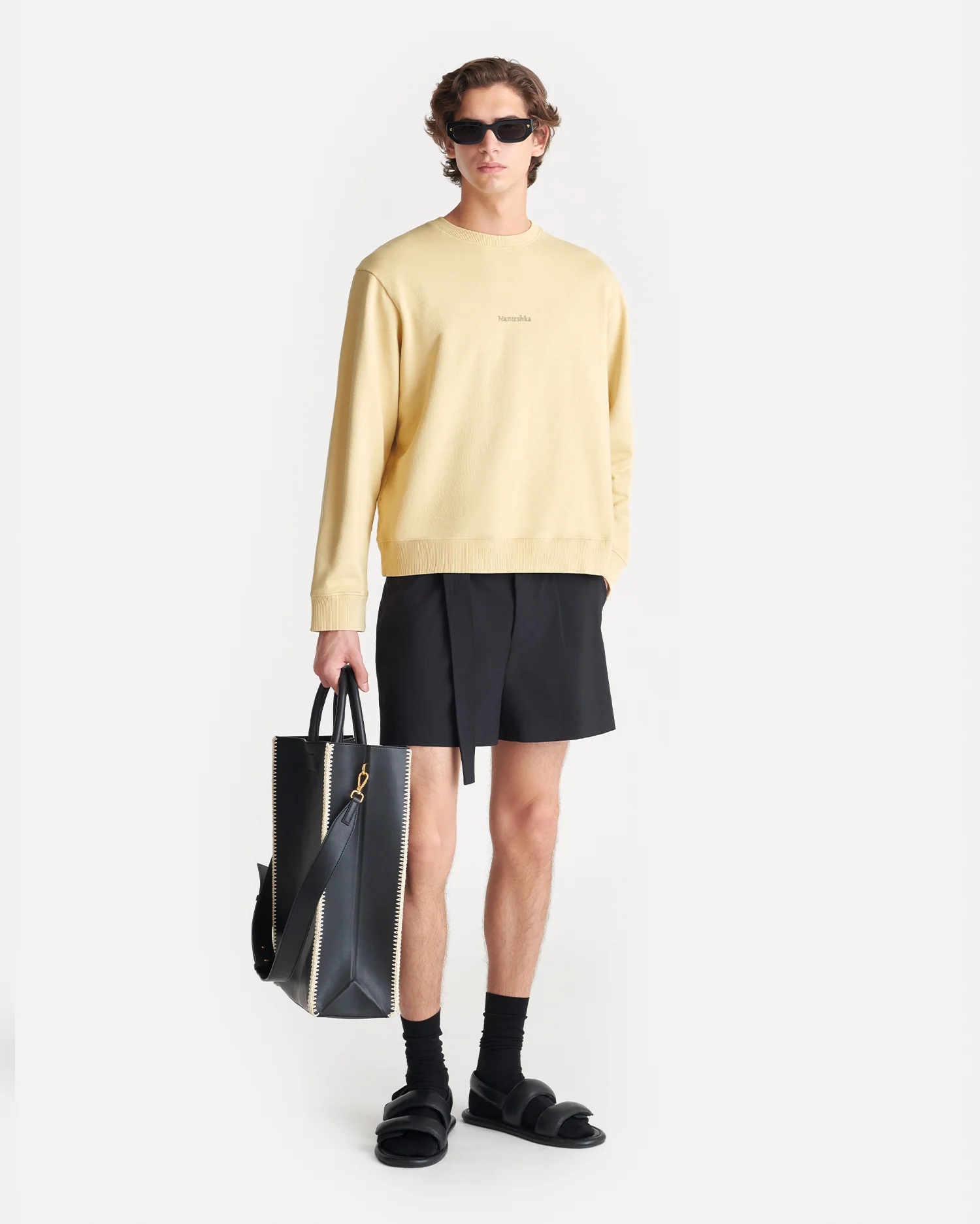 Remy - Printed Cotton-Fleece Sweatshirt - Creme/Black/Gingerbread Heart - Image 6