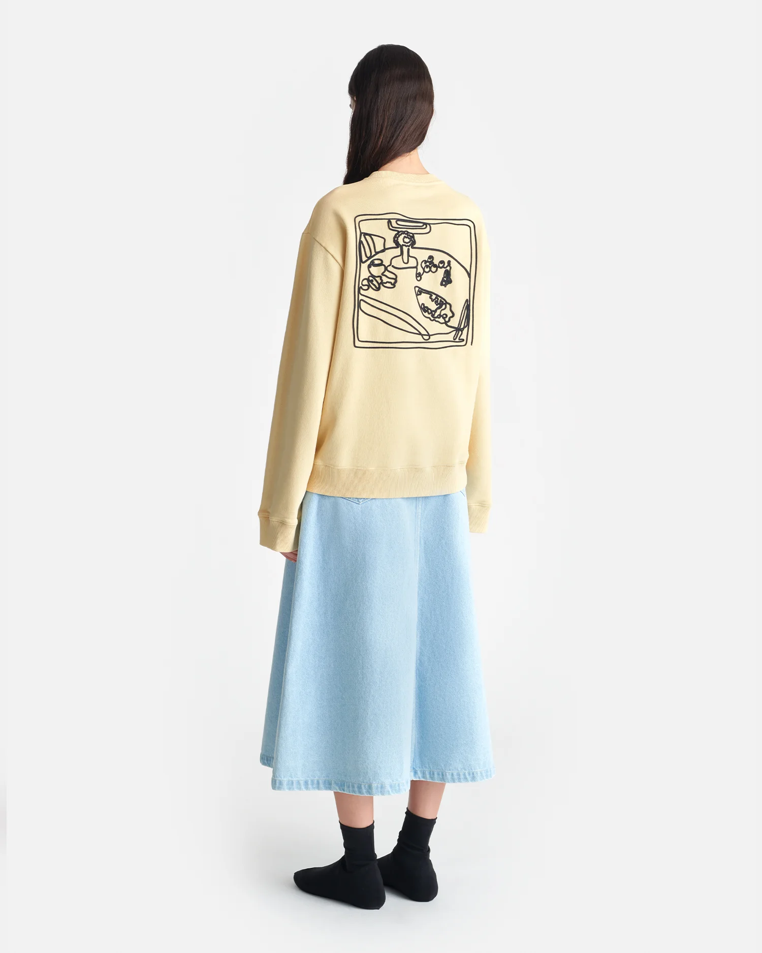 Remy - Printed Cotton-Fleece Sweatshirt - Creme/Black/Gingerbread Heart - Image 7