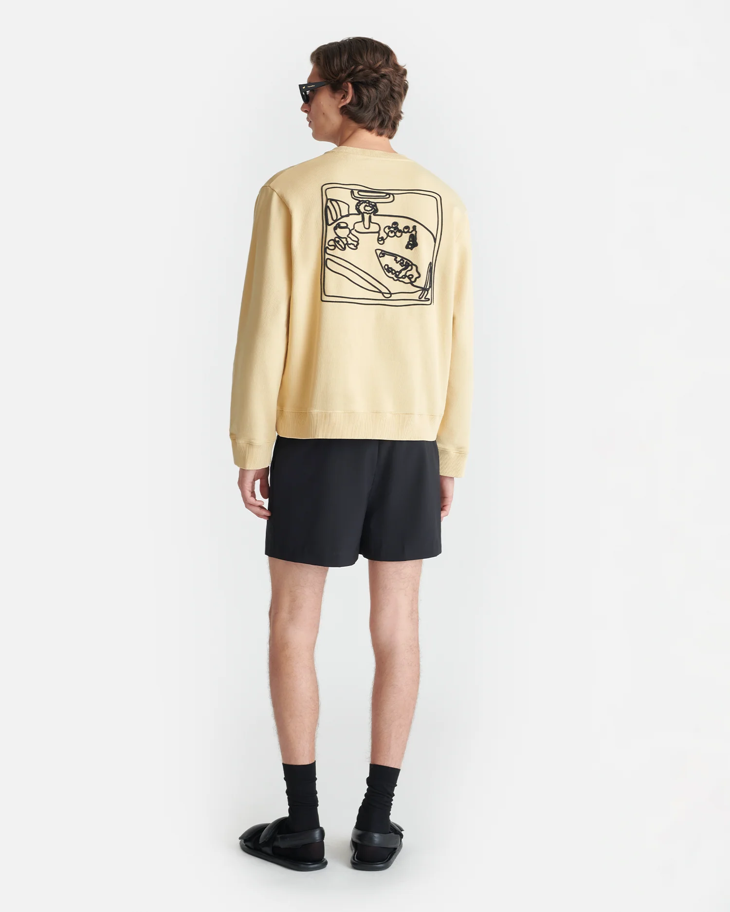 Remy - Printed Cotton-Fleece Sweatshirt - Creme/Black/Gingerbread Heart - Image 8