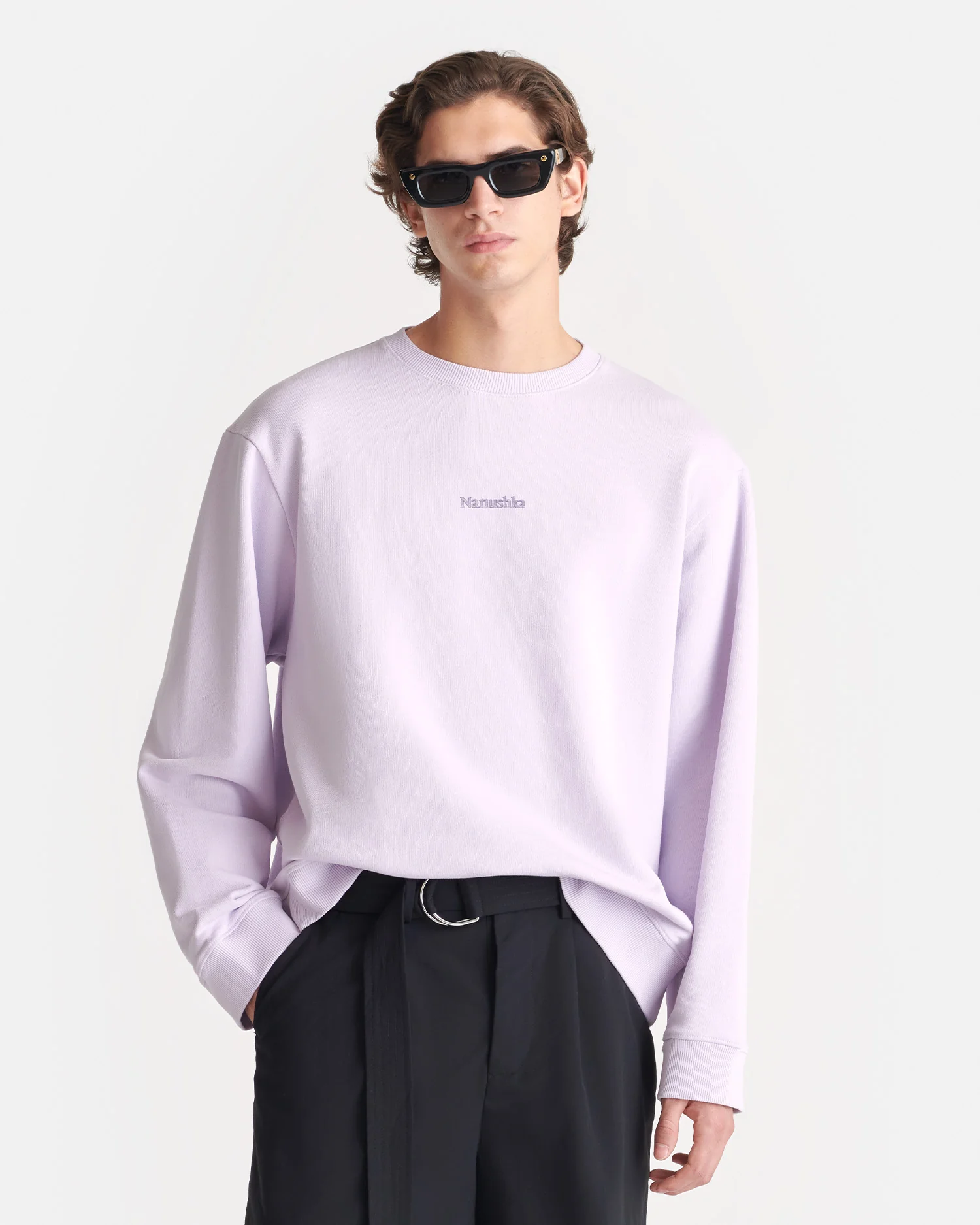 Remy - Printed Cotton-Fleece Sweatshirt - Lilac/Black/Books - Image 4