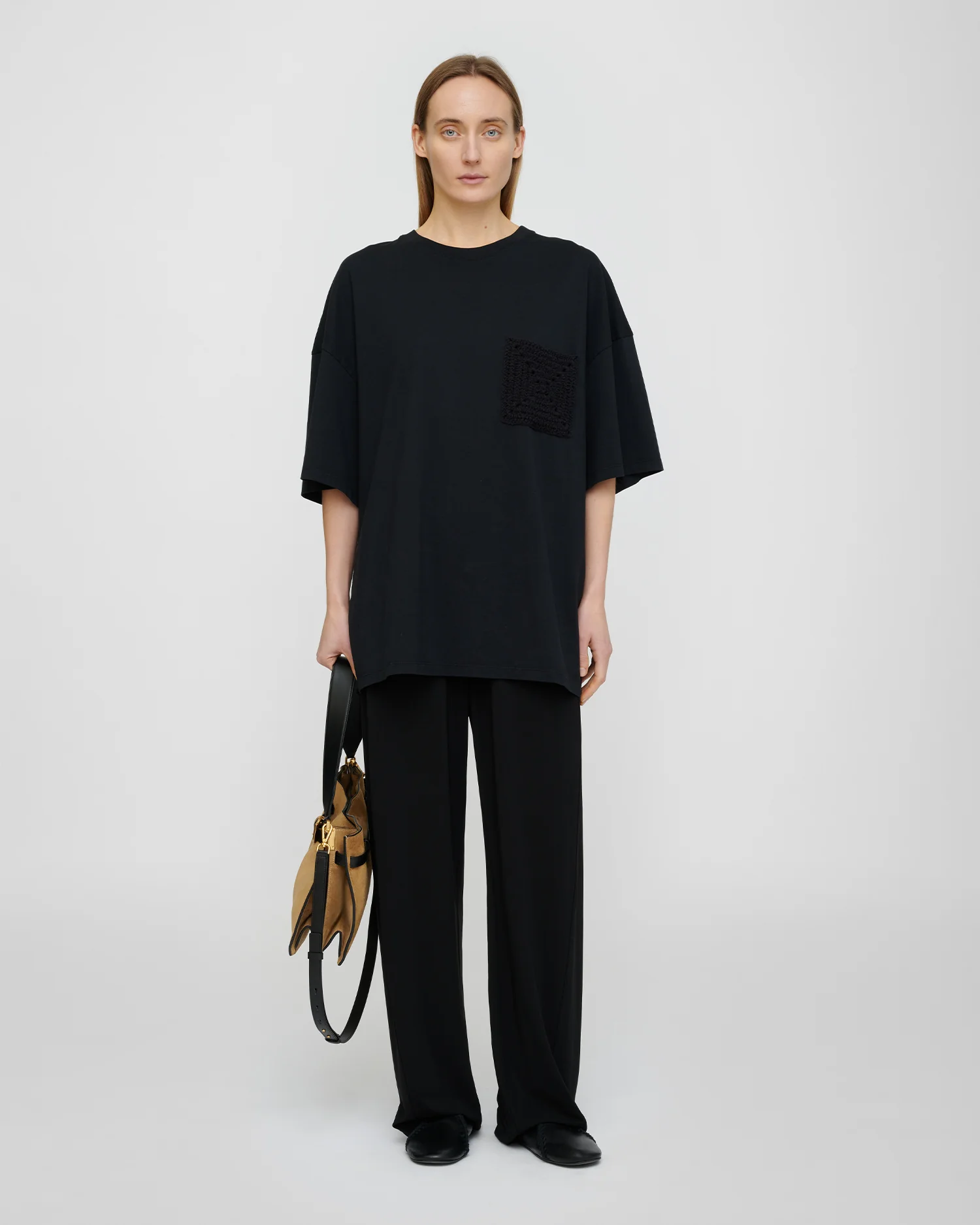 Wren Origami - Crochet T-shirt - Black - Image 4