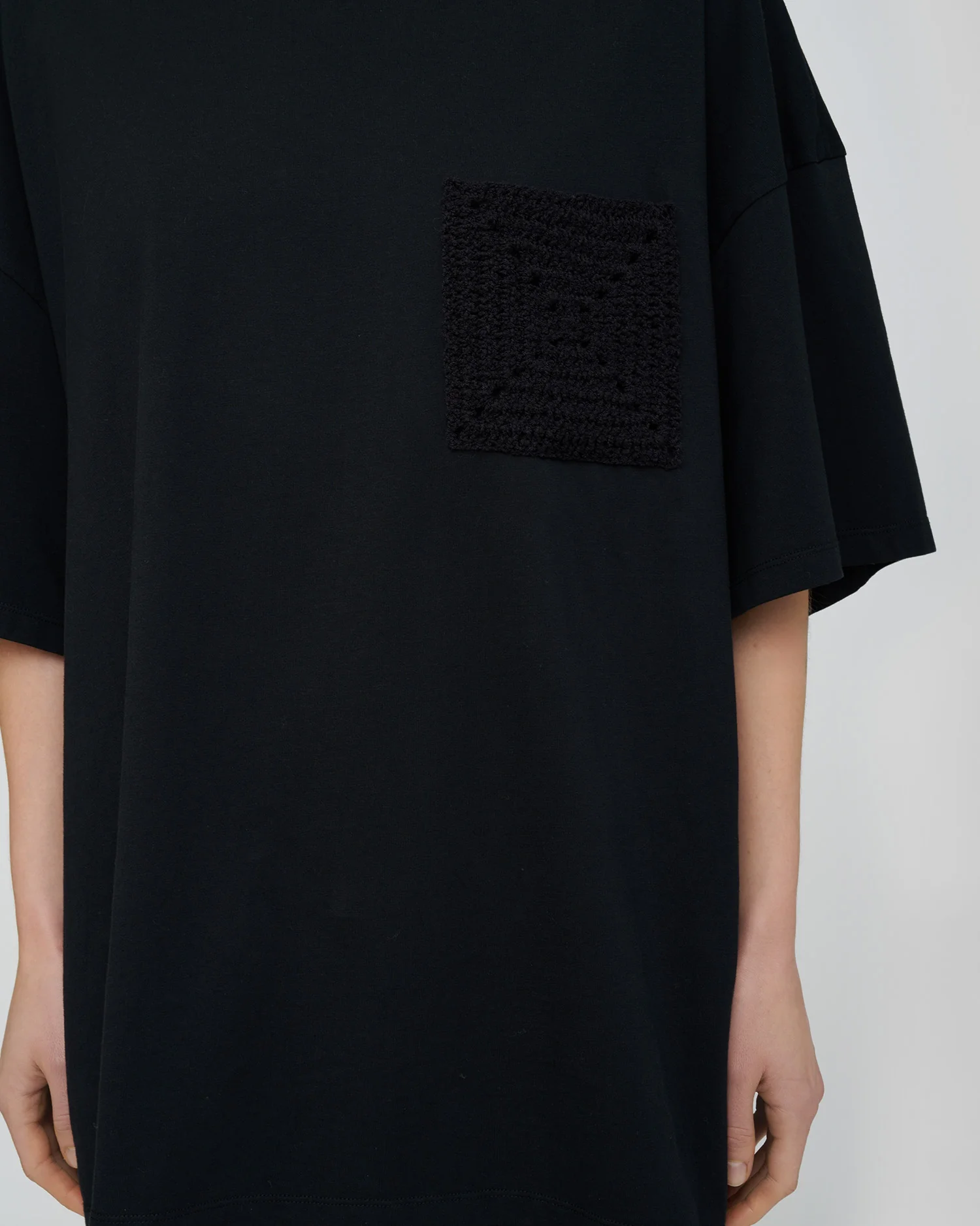 Wren Origami - Crochet T-shirt - Black - Image 8
