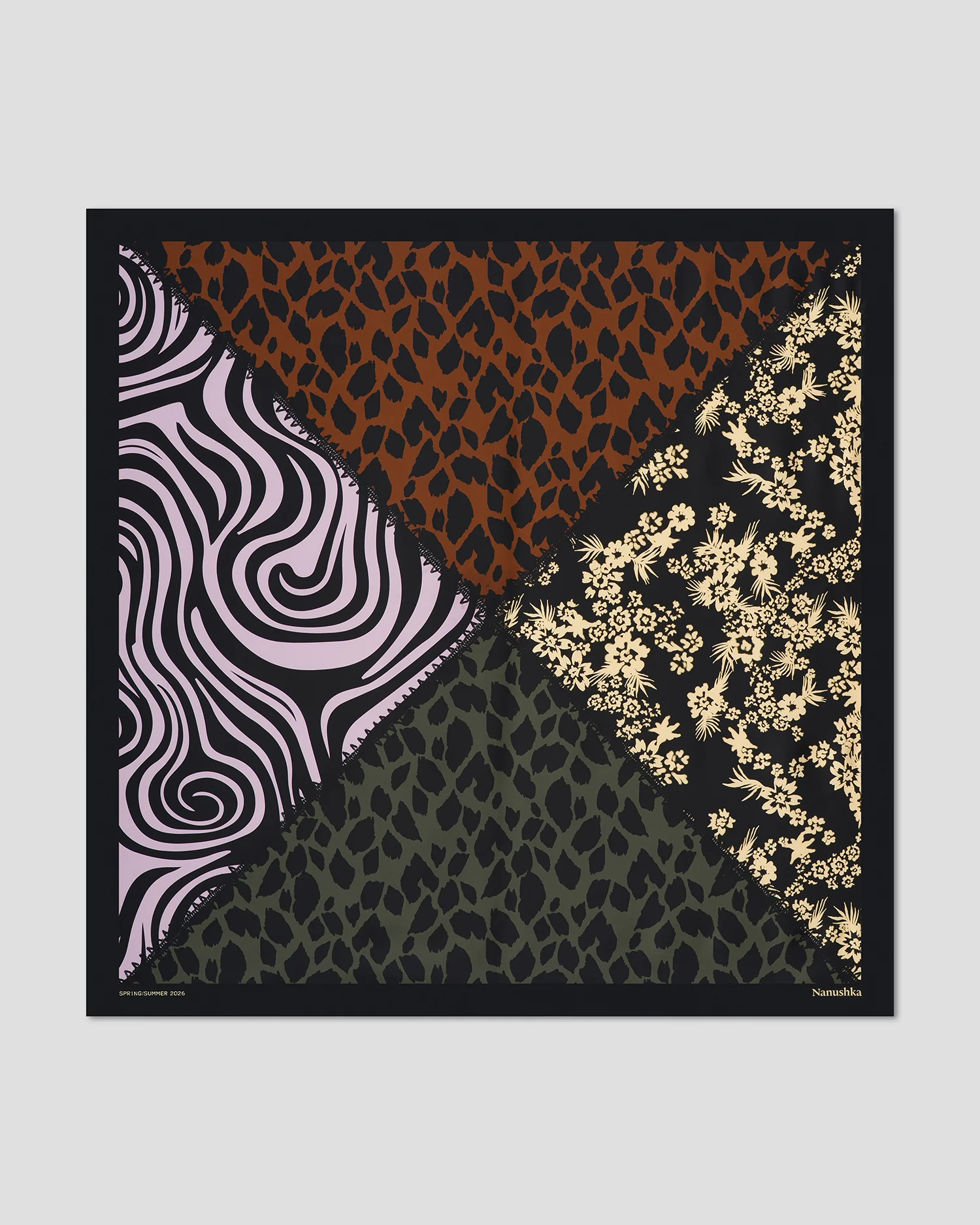 Miani - Silk scarf - Origami Patchwork