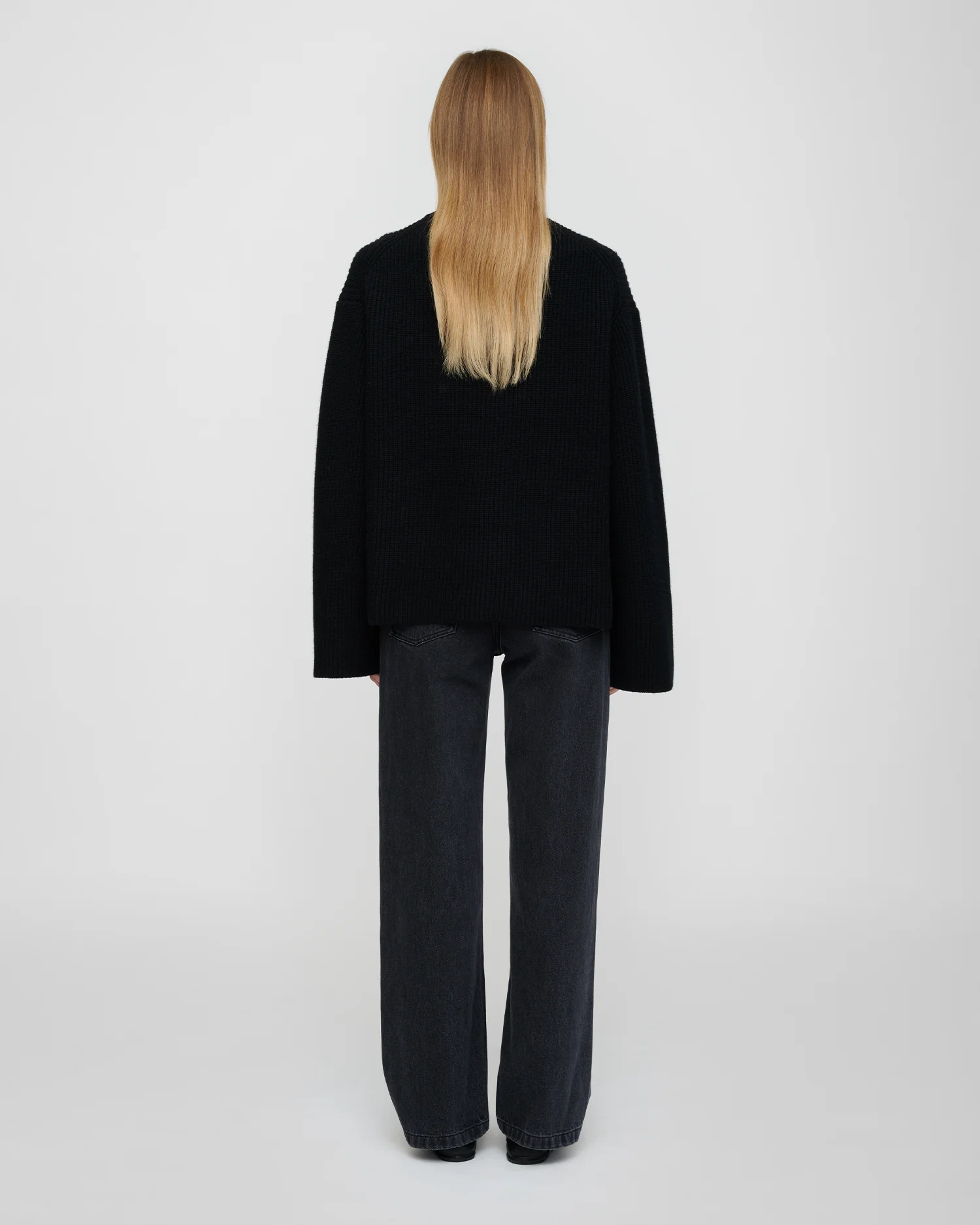 Maura - Merino cashmere sweater - Black - Image 2