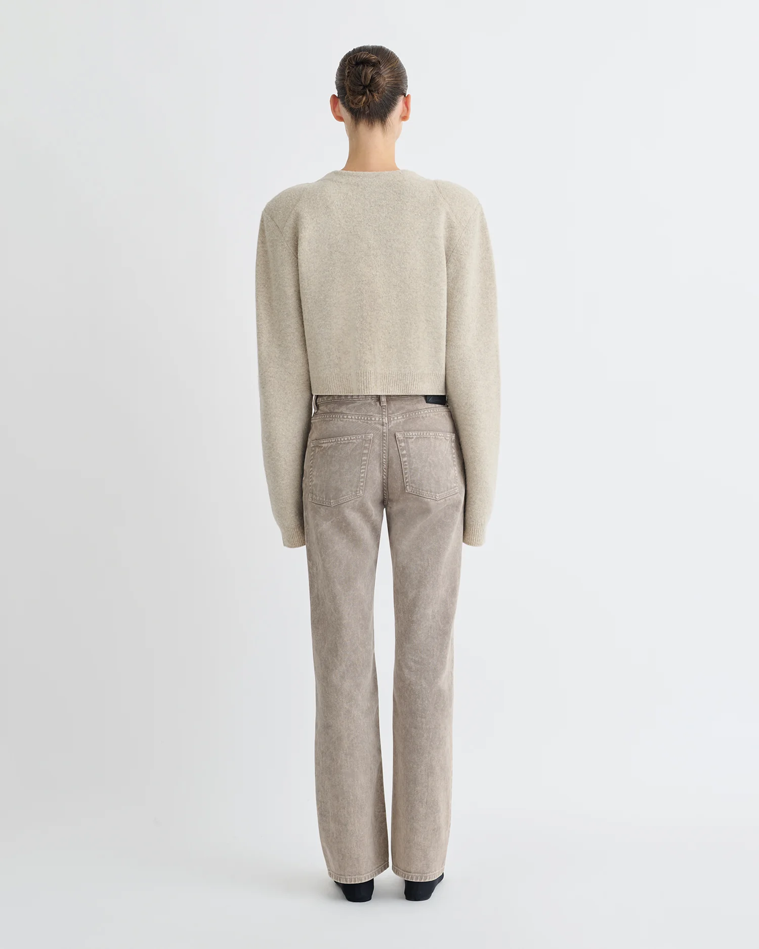Raddix - Overwashed Merino Cardigan - Oatmeal - Image 3