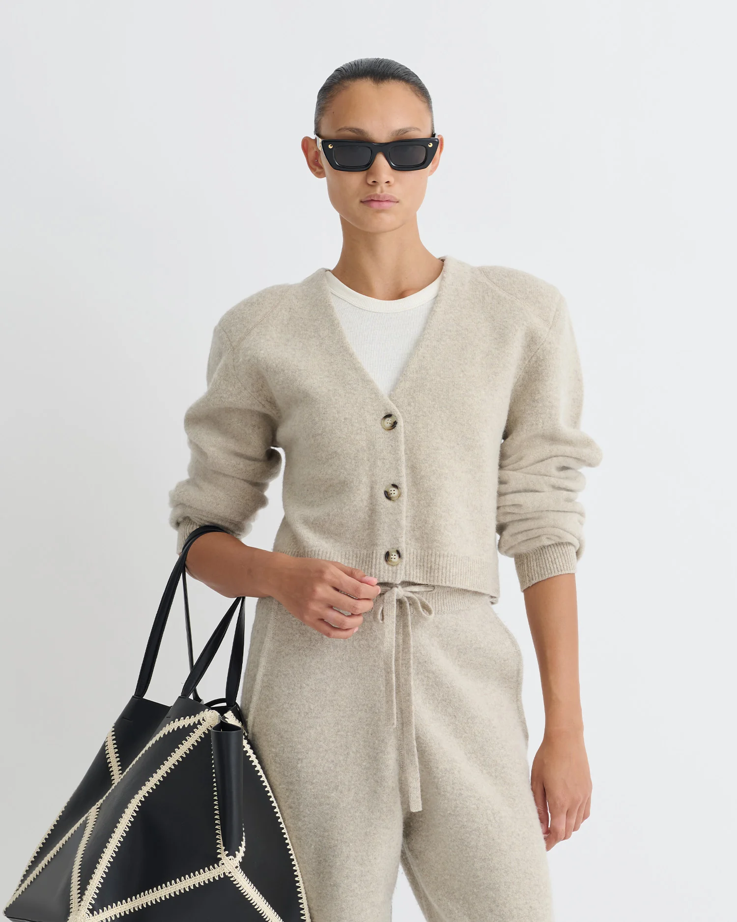 Raddix - Overwashed Merino Cardigan - Oatmeal - Image 7