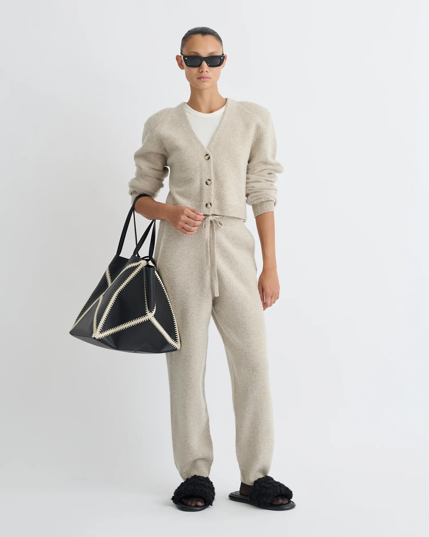 Raddix - Overwashed Merino Cardigan - Oatmeal - Image 9