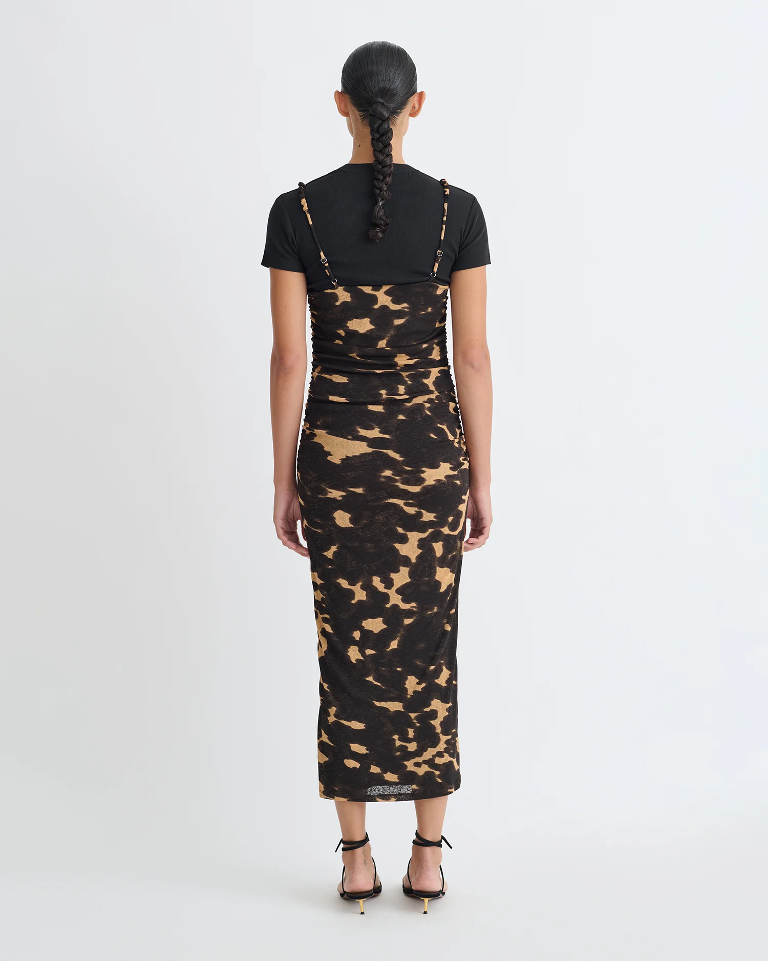 Alexa - Mesh Jersey Dress - Midnight Mocha Apricot - Image 4