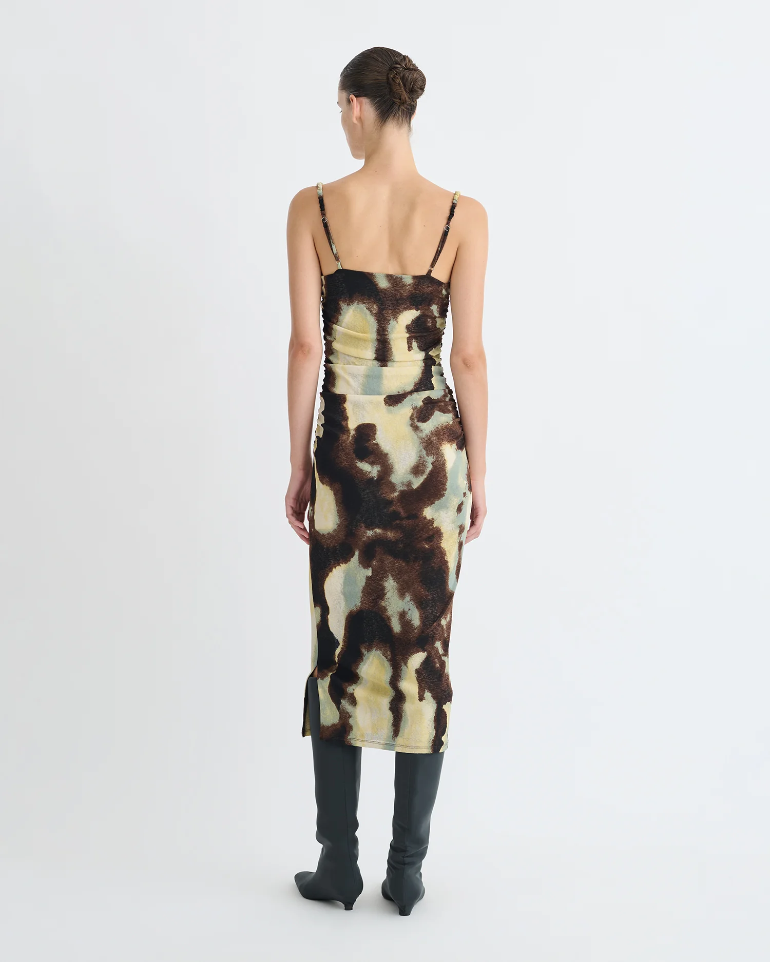 Alexa - Mesh Jersey Dress - Watercolor Sage - Image 3
