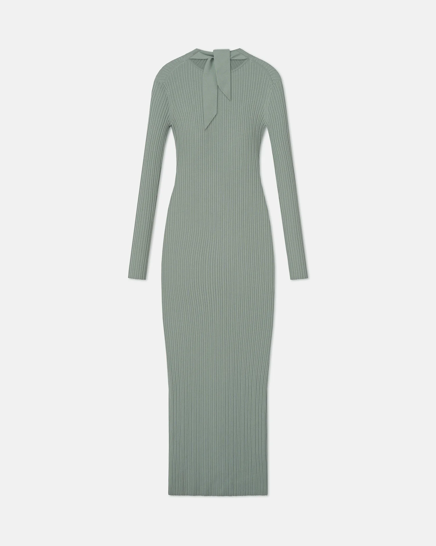Mirell - Fine Merino Rib Long Dress - Sage - Image 2