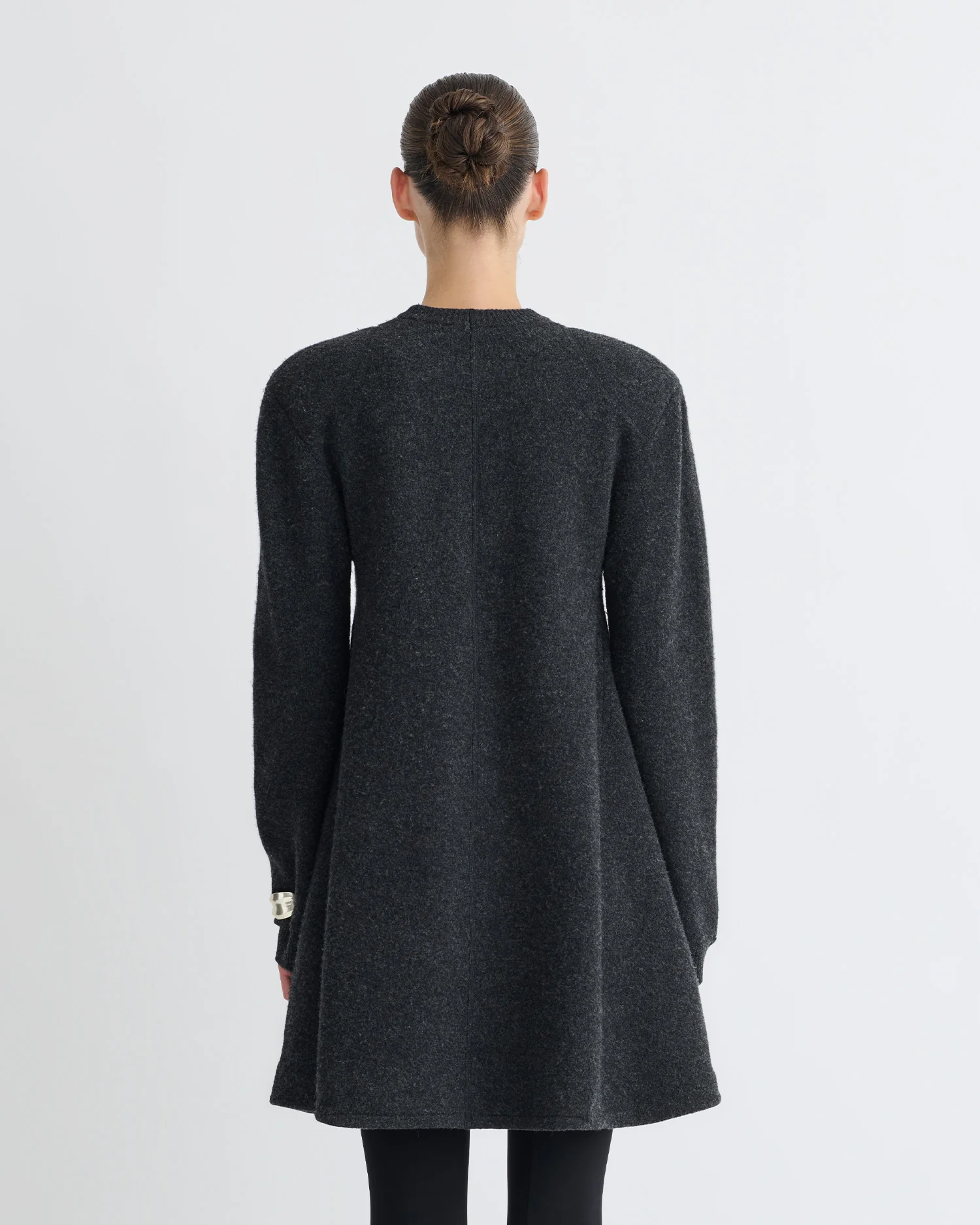 Yetta - Overwashed Merino Mini Dress - Charcoal - Image 3