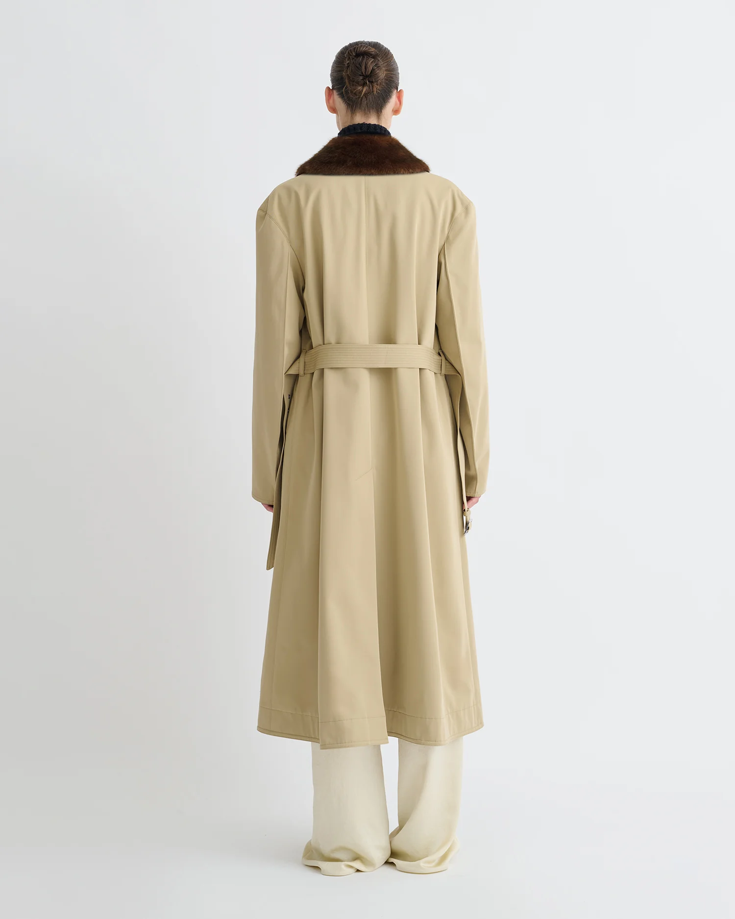 Talbot - Bonded Trench/Faux Fur Coat - Beige/Brown - Image 3