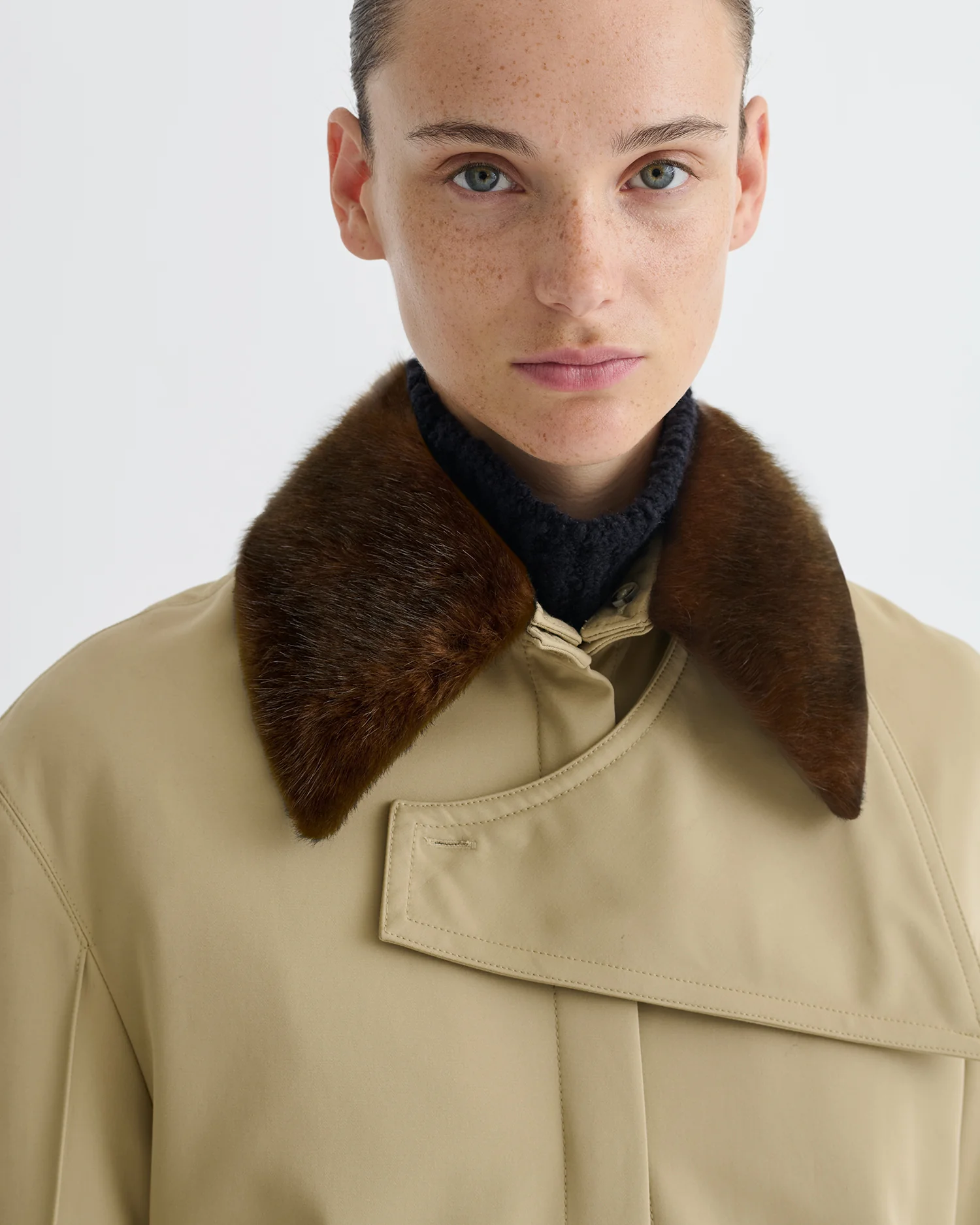 Talbot - Bonded Trench/Faux Fur Coat - Beige/Brown - Image 4